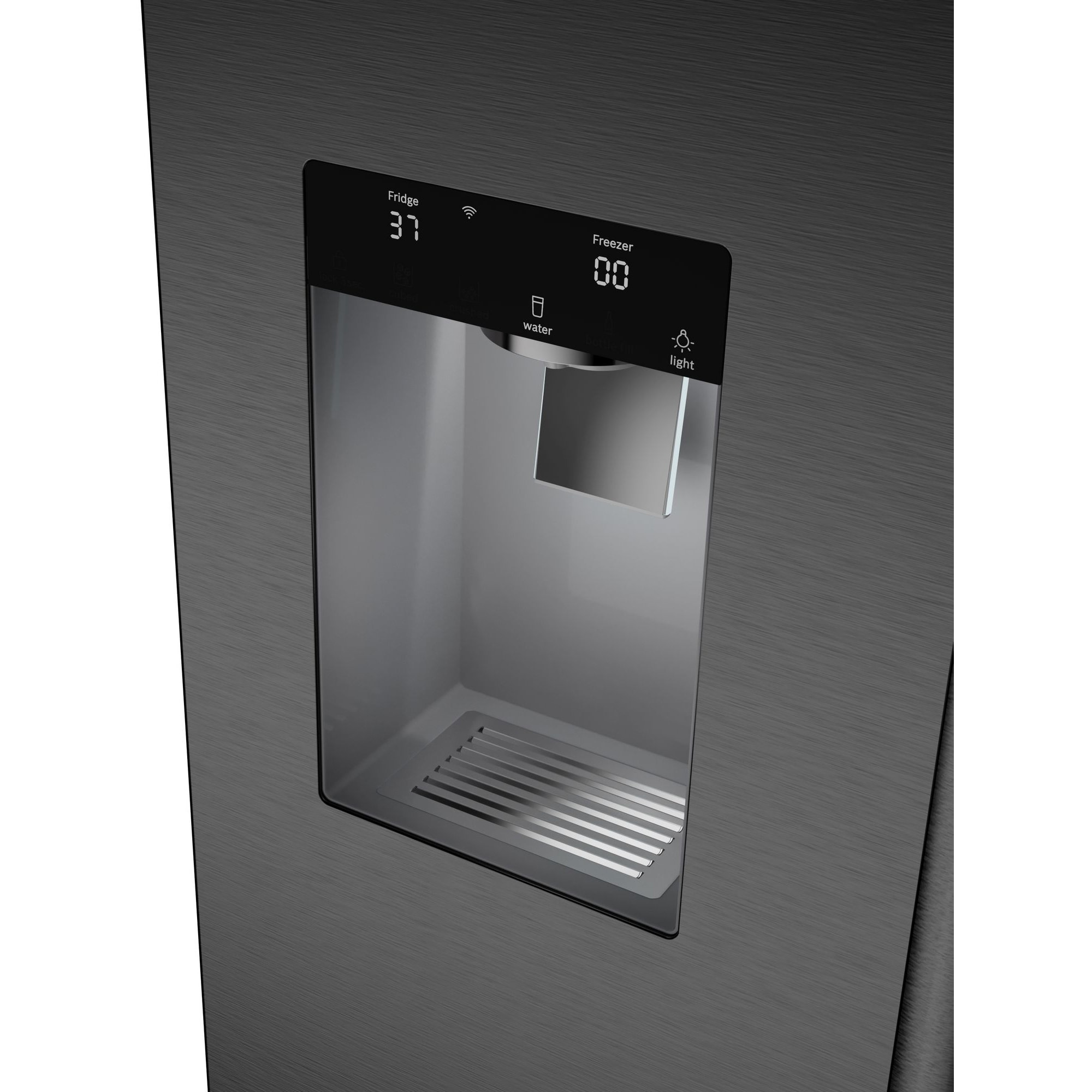 Bosch 500 Series 36 in. 26 cu. ft. Smart French Door Refrigerator with Ice & Water Dispenser - Black Stainless Steel, , hires