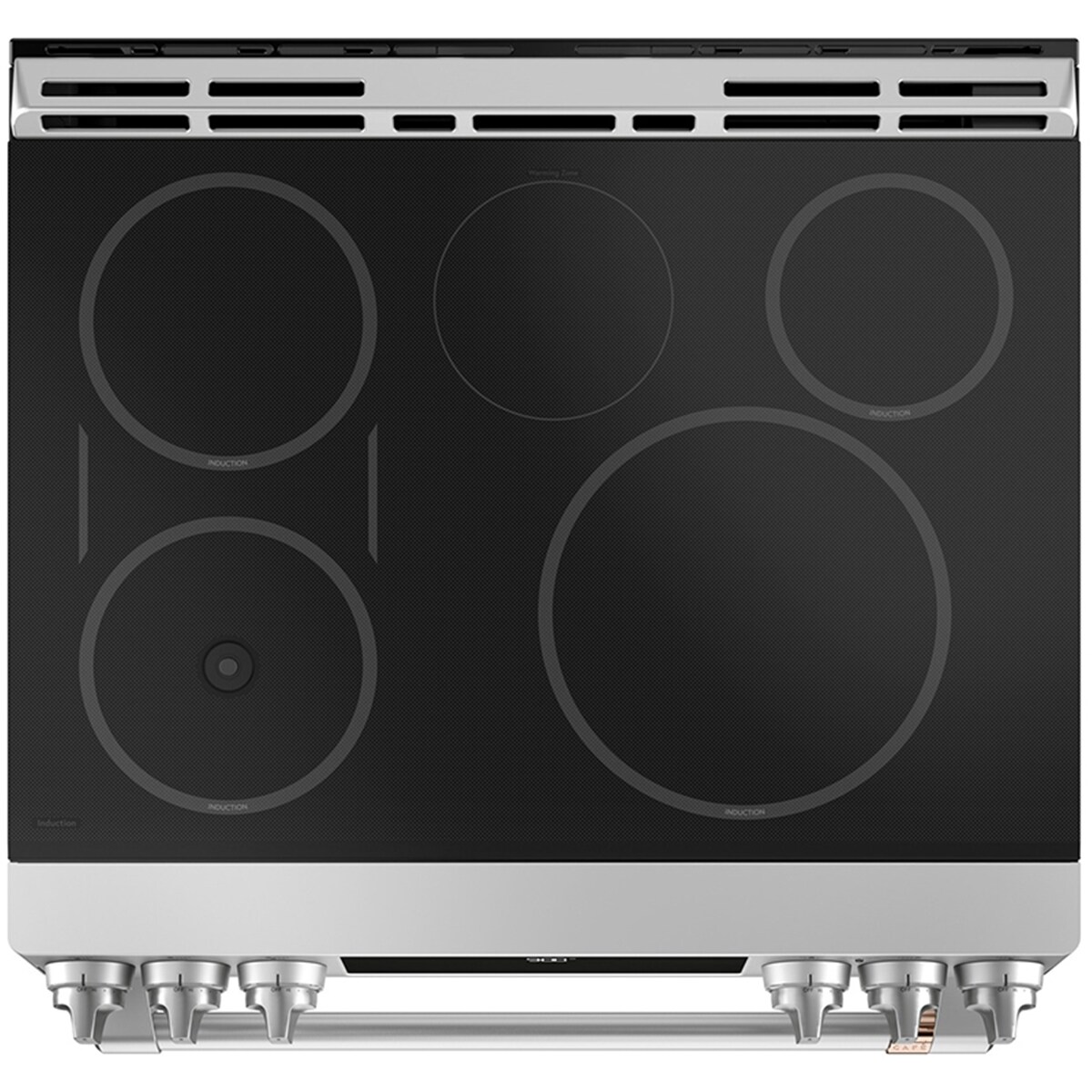 Cafe 30 in. 5.7 cu. ft. Smart Air Fry True European Convection Slide-In Electric Range with 5 Induction Burners - Stainless Steel, Stainless Steel, hires