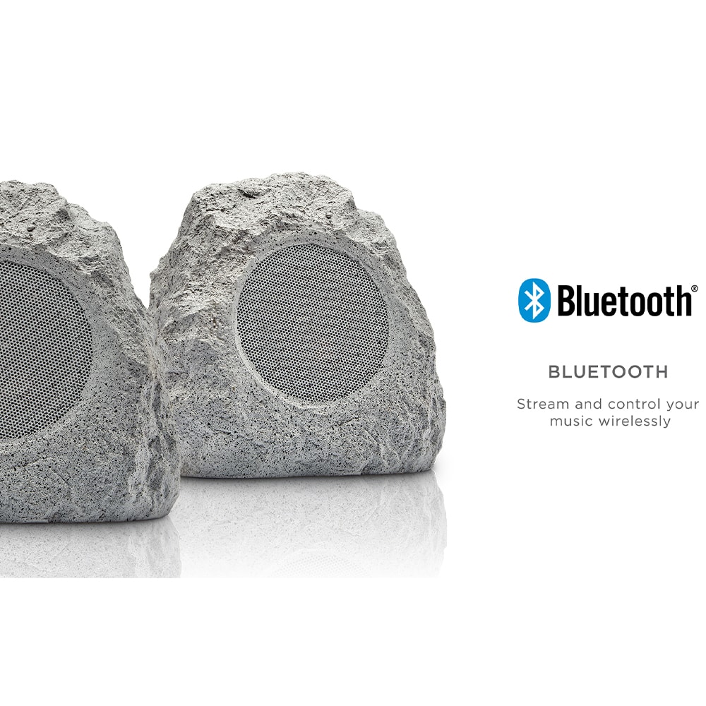 ION Glow Stone Rechargeable Wireless Outdoor LED Rock Speakers - Pair, , hires