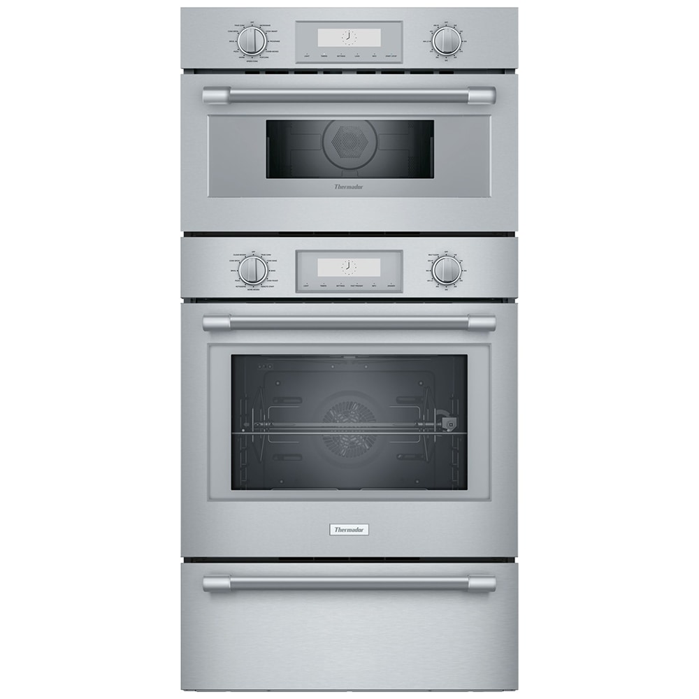 Thermador Professional Series 30 in. 8.6 cu. ft. Smart Speed Electric Microwave/Wall Oven Combo with True European Convection - Stainless Steel, , hires