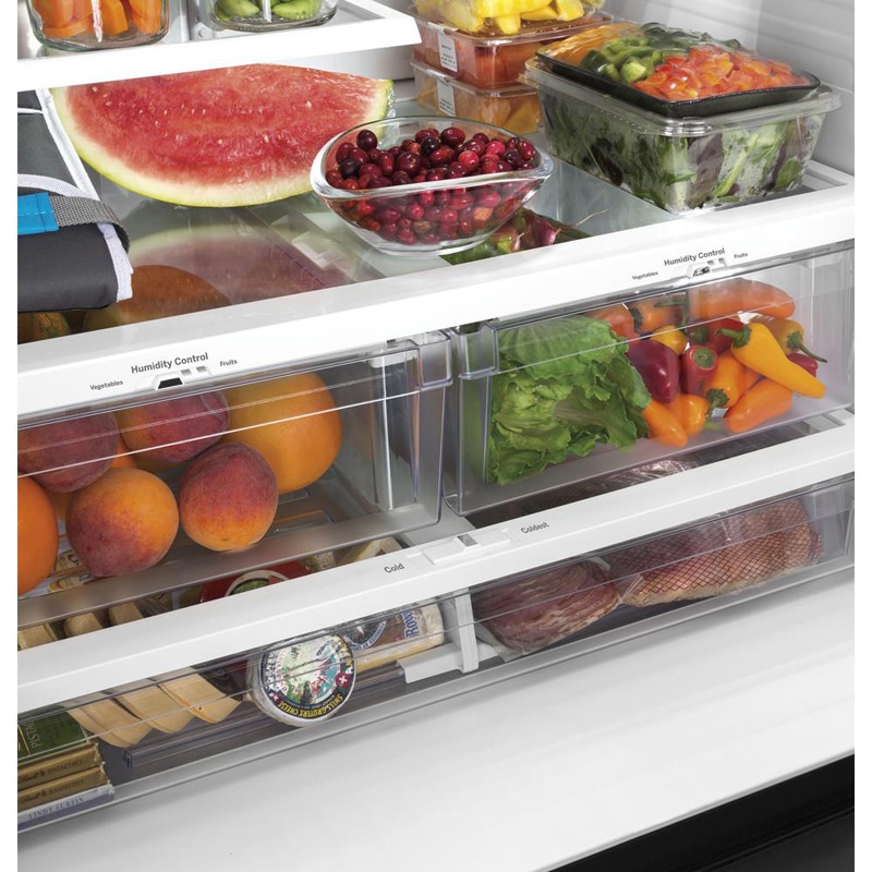 GE 36 in. 27 cu. ft. French Door Refrigerator with Internal Water Dispenser - Fingerprint Resistant Stainless, Fingerprint Resistant Stainless, hires