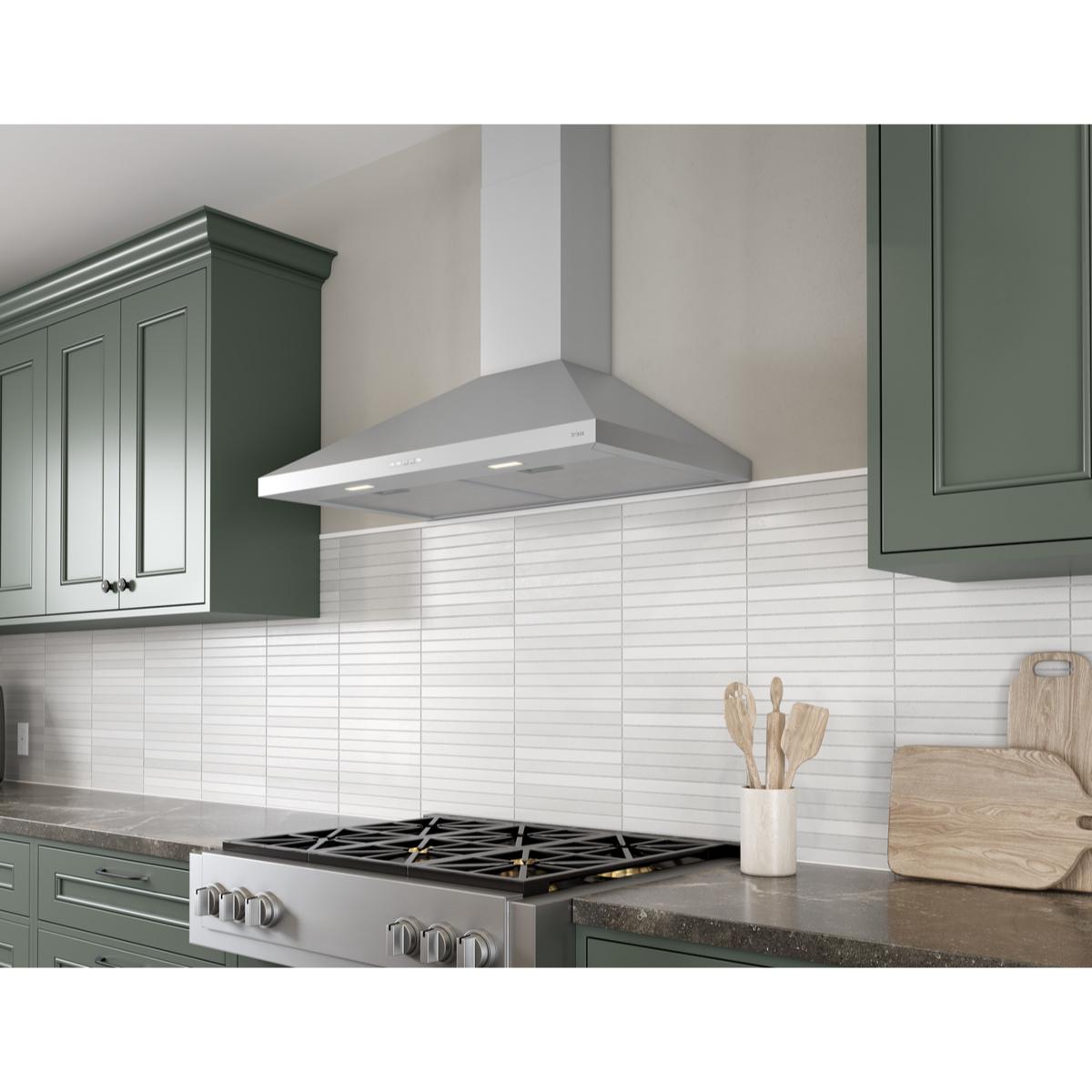Zephyr 30 in. Convertible Chimney Style Range Hood with 600 CFM, 3 Fan Speeds & 2 LED Lights - Stainless Steel, , hires