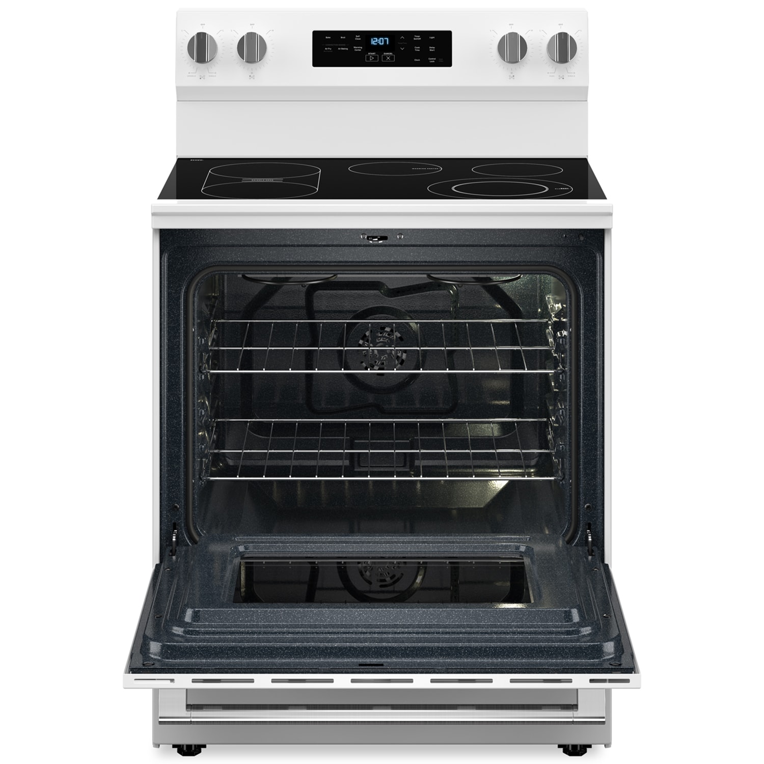 Maytag 30 in. 5.3 cu. ft. Air Fry Standard Convection Electric Range with Radiant Burners - White, White, hires
