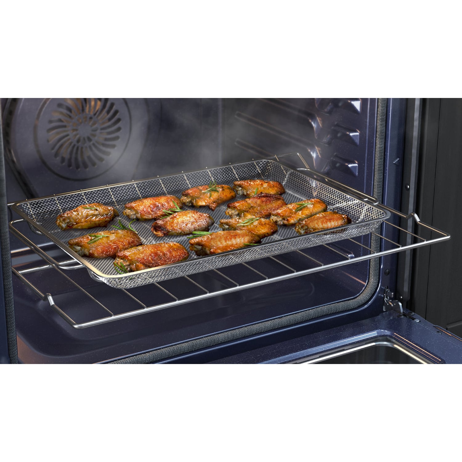Samsung 30 in. 6.3 cu. ft. Smart Air-Fry True European Convection Electric Range with Radiant Burners & Griddle - Stainless Steel, , hires