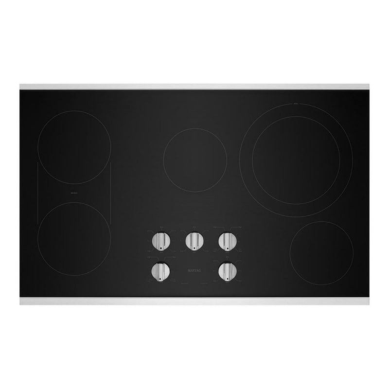 Maytag 36 in. 5-Burner Electric Cooktop with Power Burner, Reversible Grill & Griddle - Stainless Steel, , hires