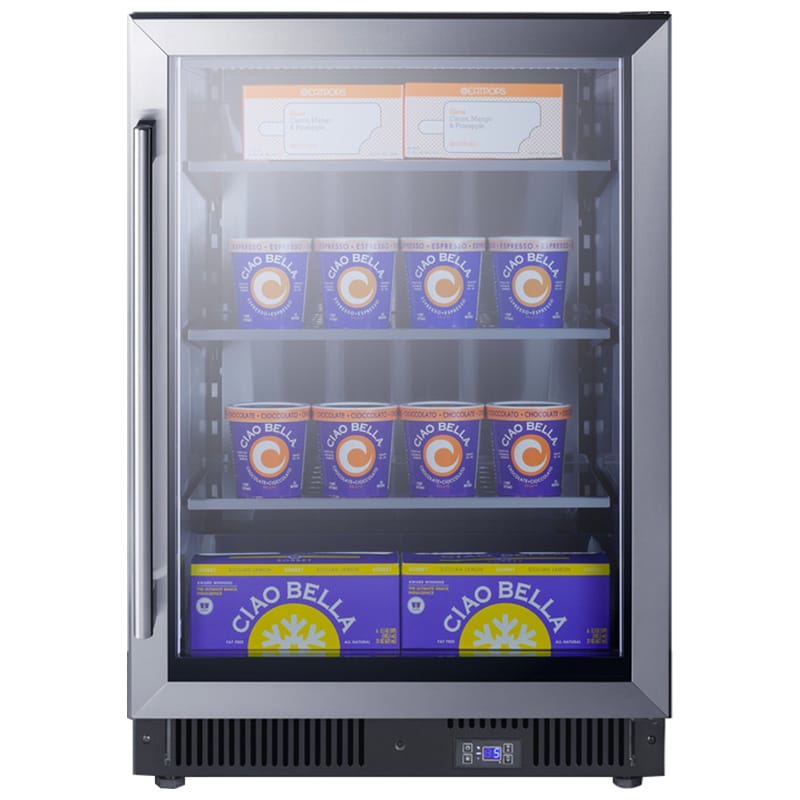 Summit 24 in. 5.1 cu. ft. Built-in Frost Free Compact Upright Freezer with Adjustable Shelves - Stainless Steel, , hires