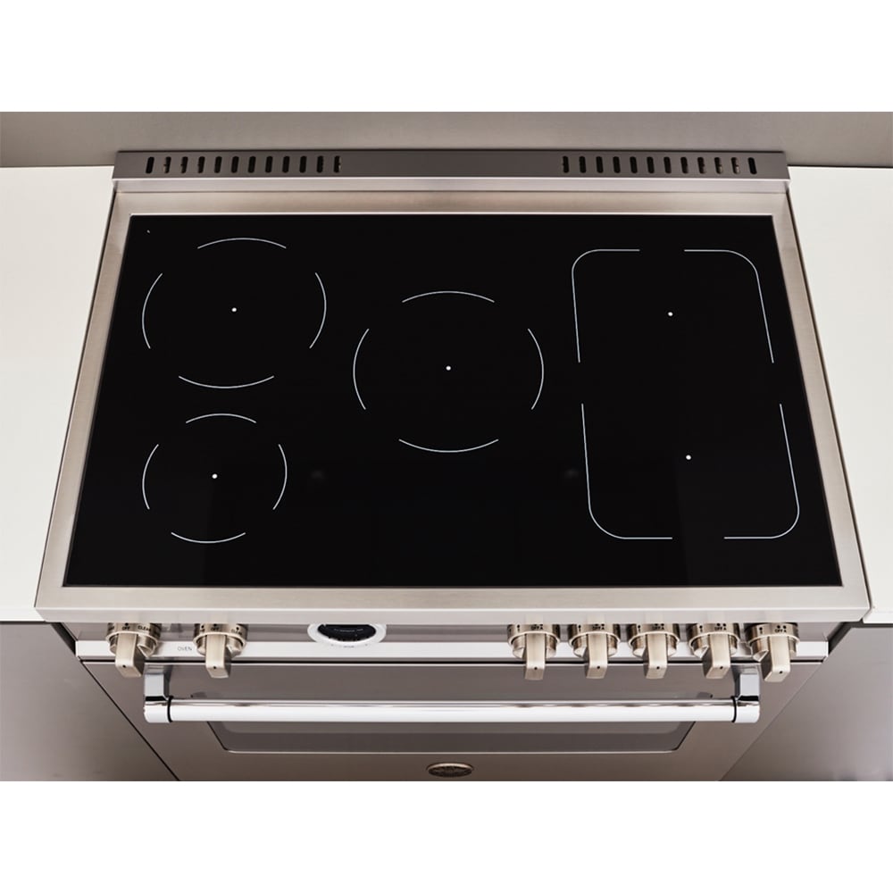 Bertazzoni Professional Series 36 in. 5.7 cu. ft. Air Fry Dual Convection Electric Range with 5 Induction Burners & Griddle - Stainless Steel, , hires