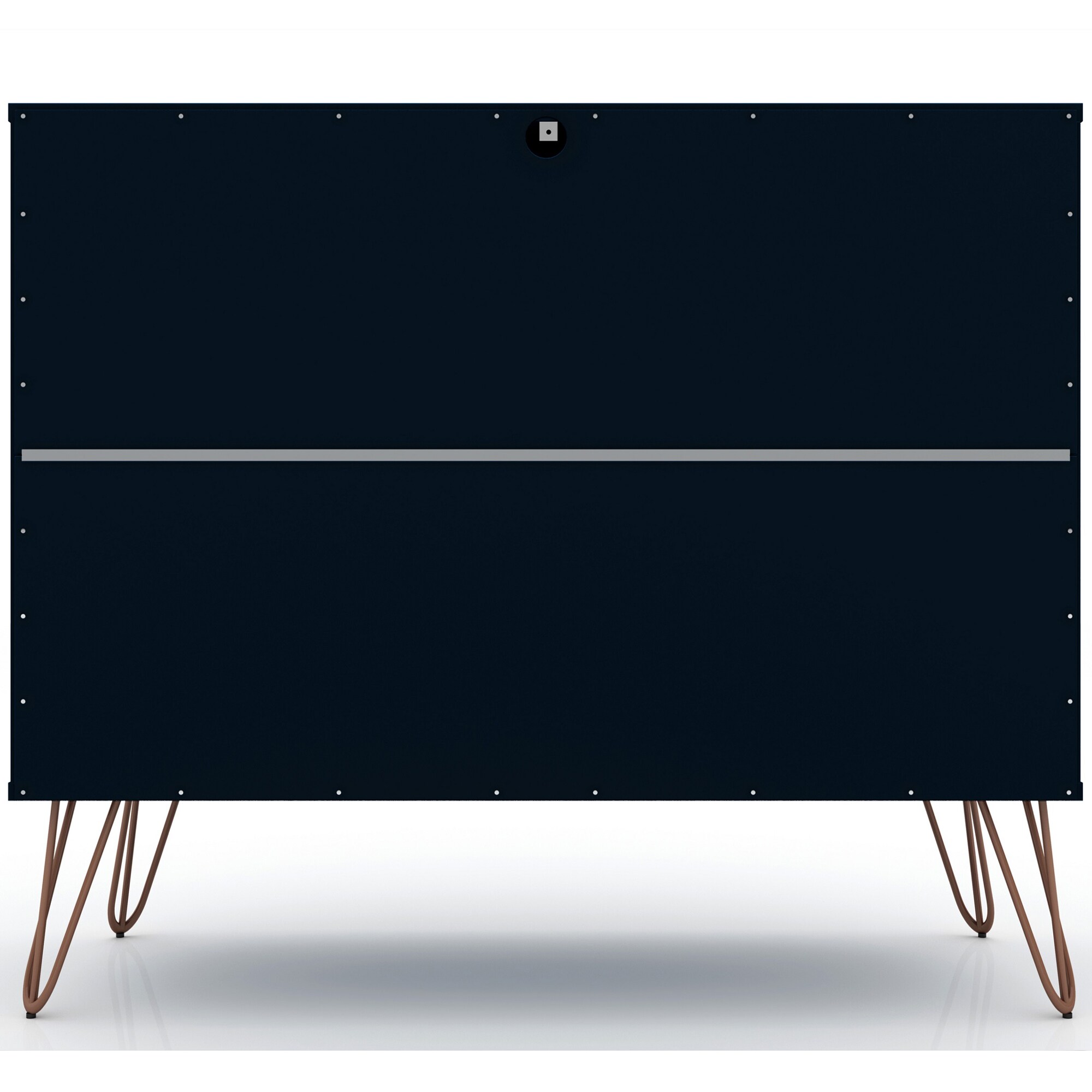 Manhattan Comfort Rockefeller Mid-Century Modern 3-Drawer Dresser - Tatiana Midnight Blue, Midnight Blue, hires