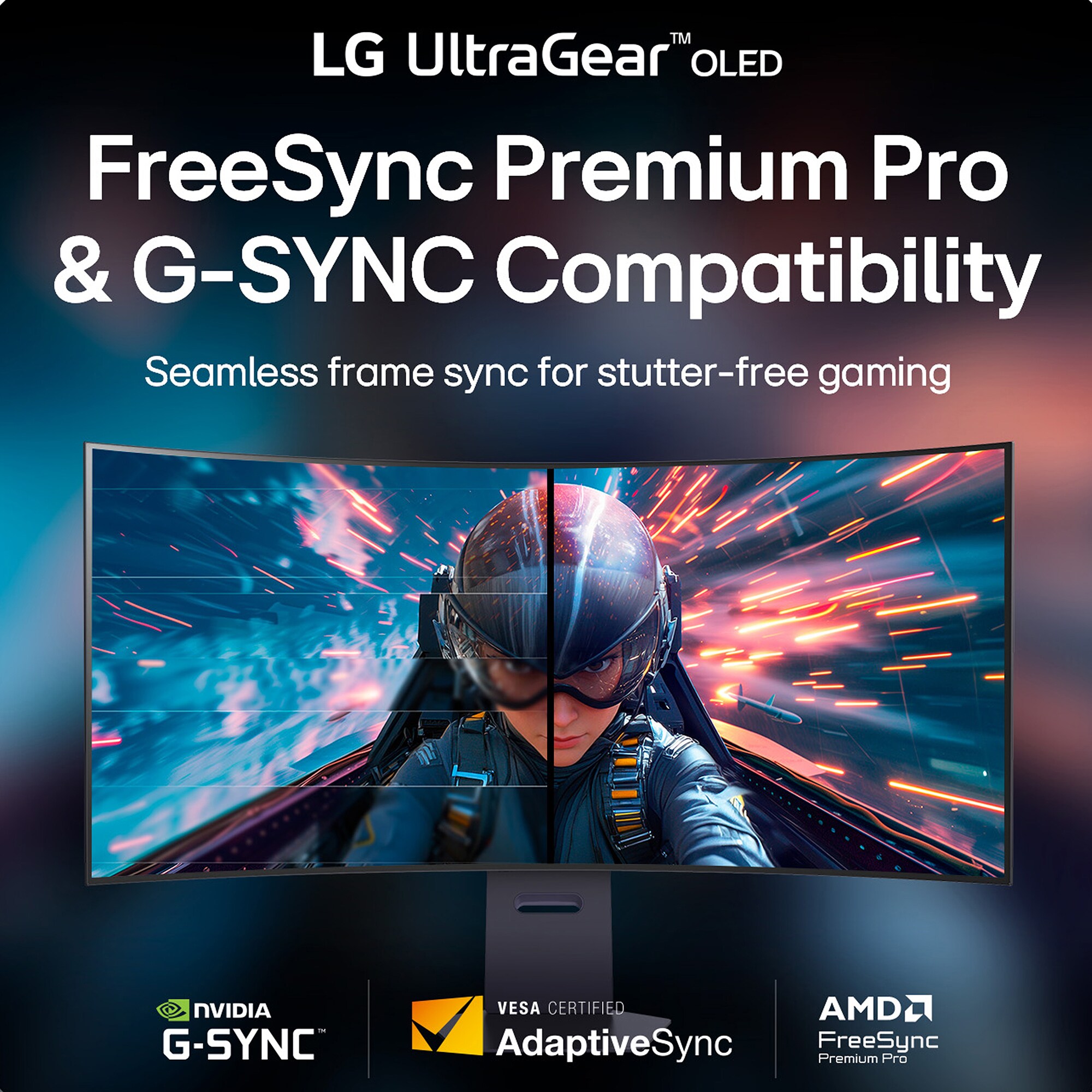LG UltraGear 45 in. OLED Dual Mode (5K2K WUHD 165Hz, WFHD 330Hz) 0.03ms G-Sync/FreeSync Premium Pro Gaming Monitor - Black, , hires