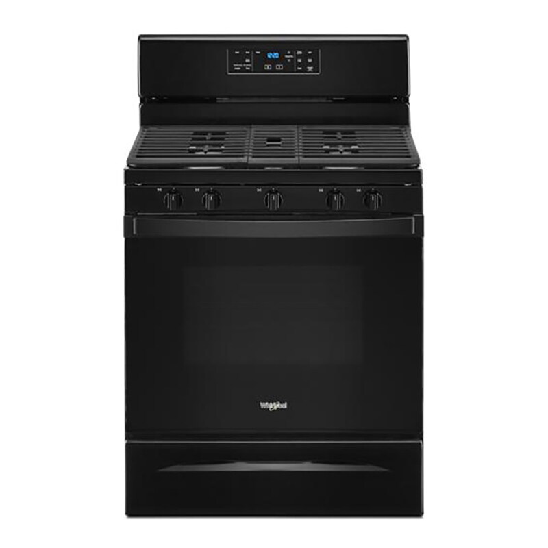 Whirlpool 30" Freestanding Gas Range with 5 Sealed Burners, 5.0 Cu. Ft. Single Oven & Storage Drawer - Black (WFG525S0JB)