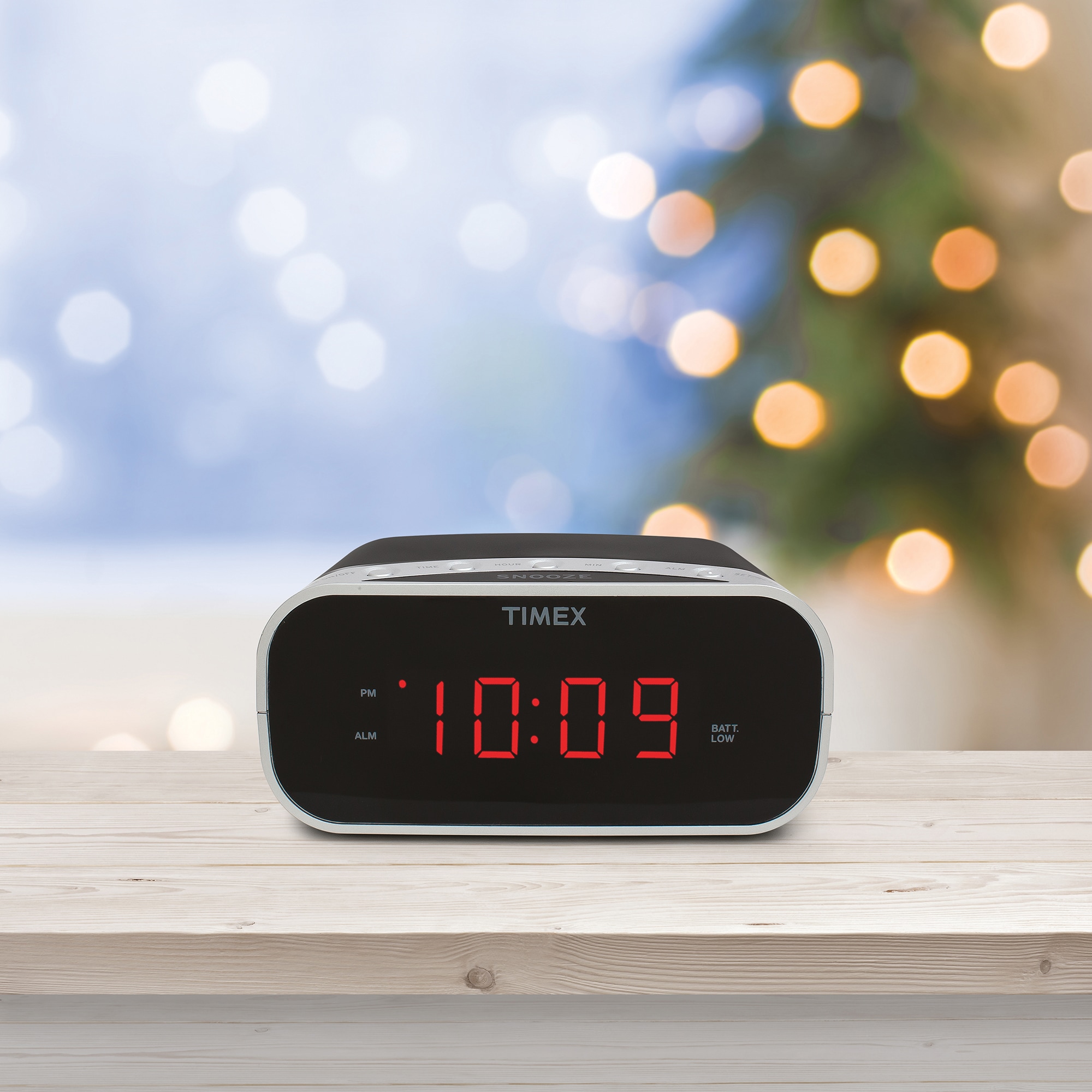 Timex Alarm Clock with Large Display, Includes 120V Power Adapter - Black (T121B), , hires