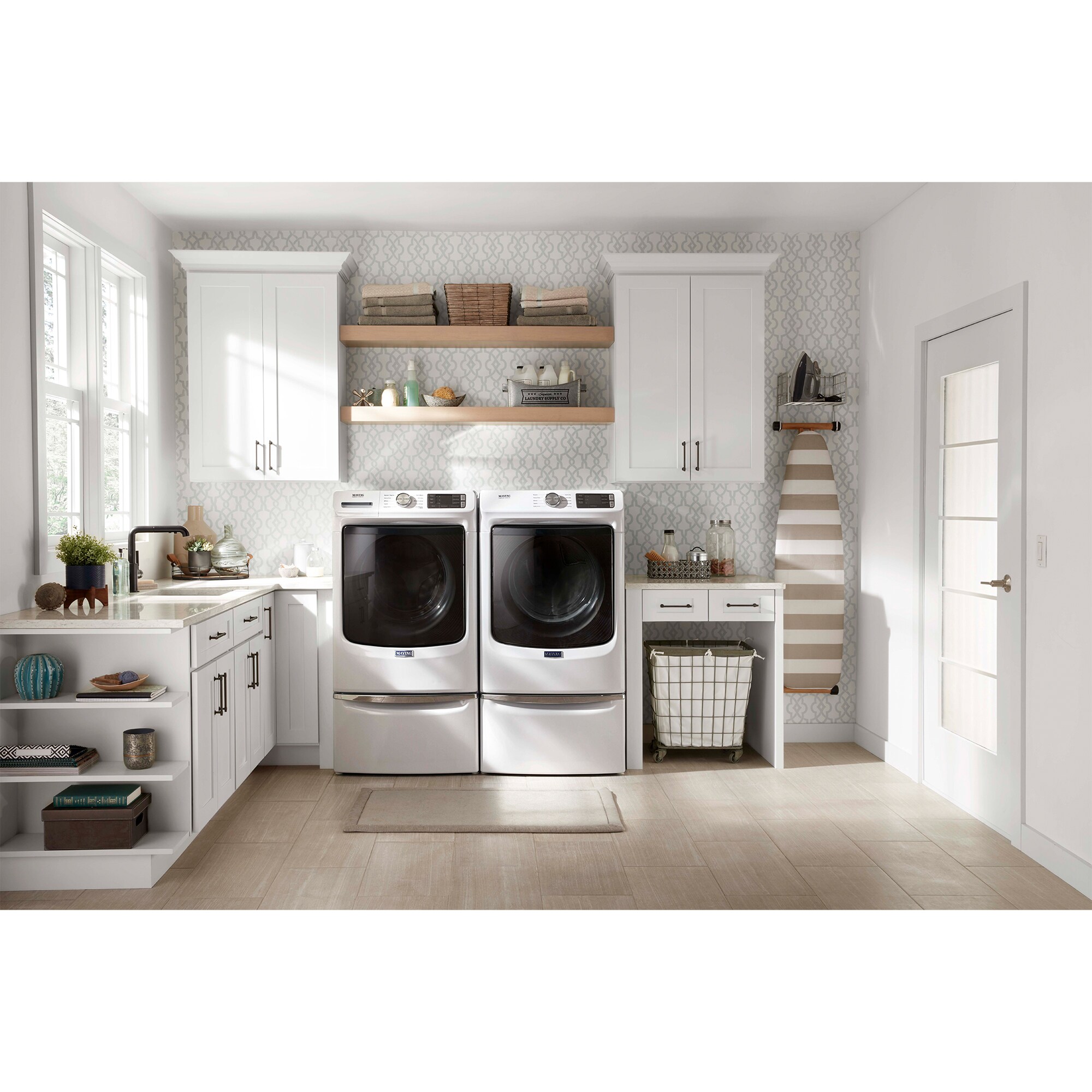 Maytag 27 in. 4.5 cu. ft. Stackable Front Load Washer with Extra Power and 12-Hr Fresh Spin Option - White, White, hires