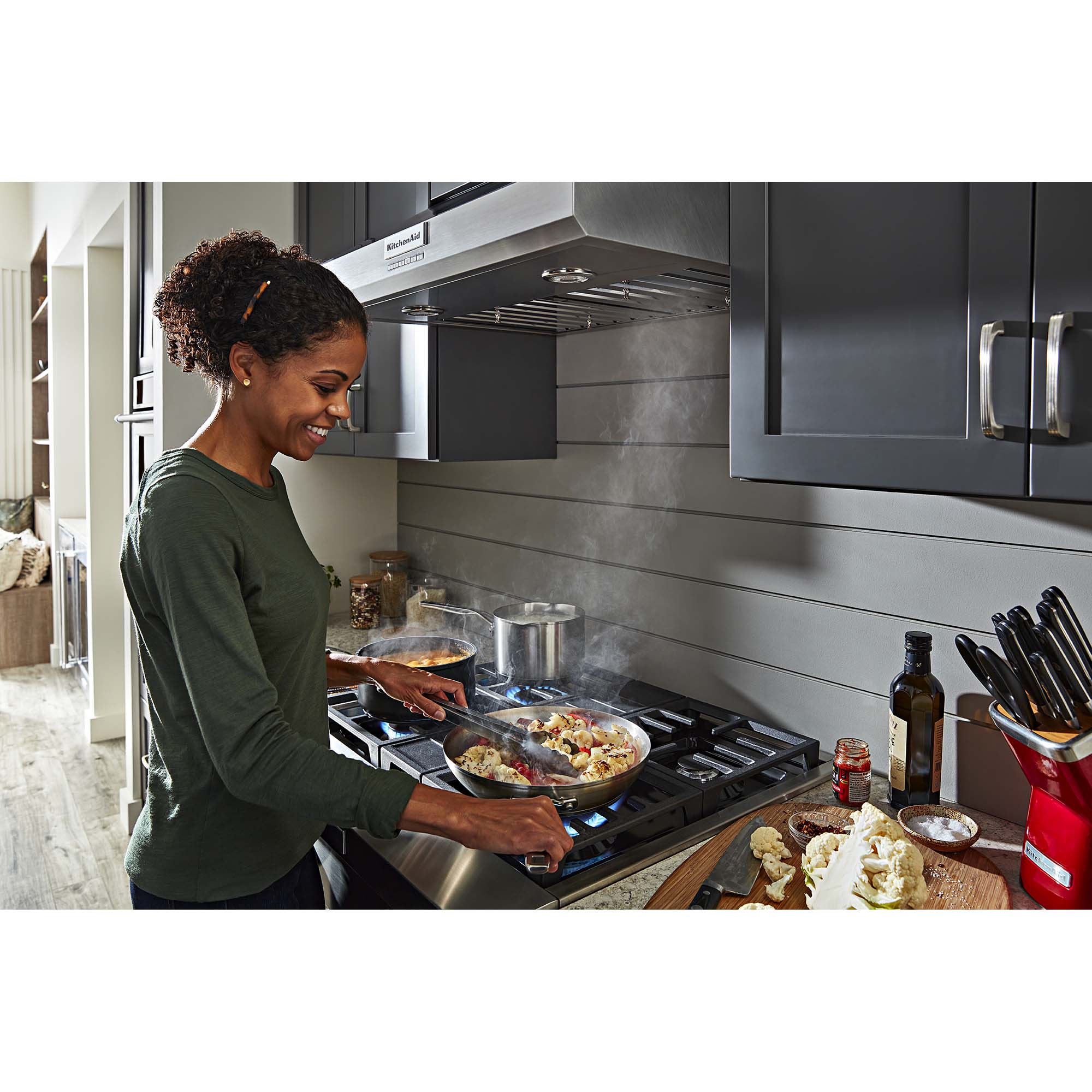 KitchenAid 30 in. 4-Burner Natural Gas Rangetop with Simmer Burner & Power Burner - Stainless Steel, , hires