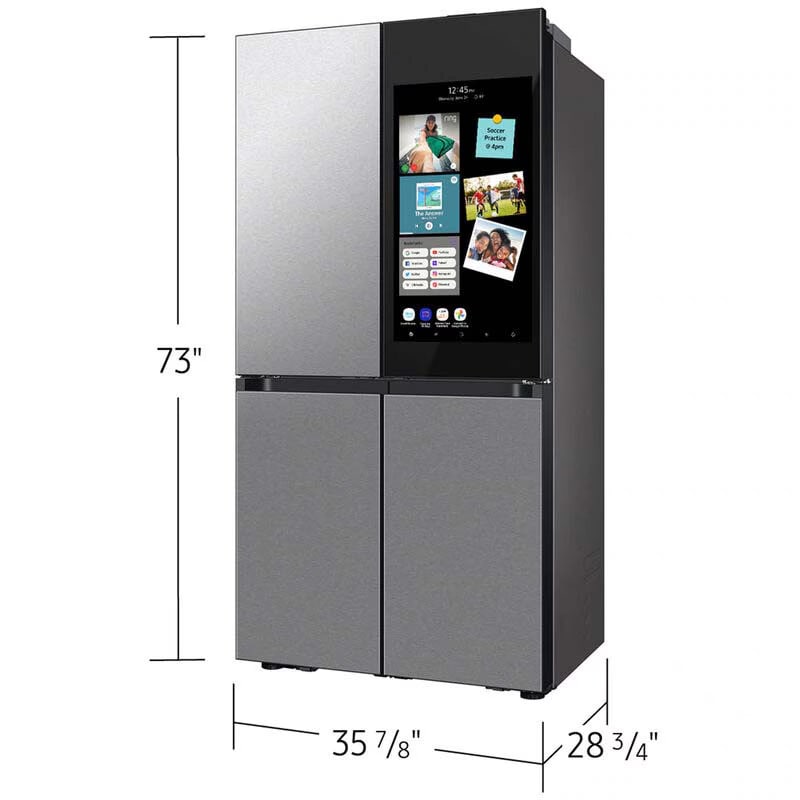 Samsung Bespoke 36 in. 22.5 cu. ft. Smart Counter Depth 4-Door French Door Refrigerator with Internal Water Dispenser - Fingerprint Resistant Stainless Steel, Fingerprint Resistant Stainless, hires