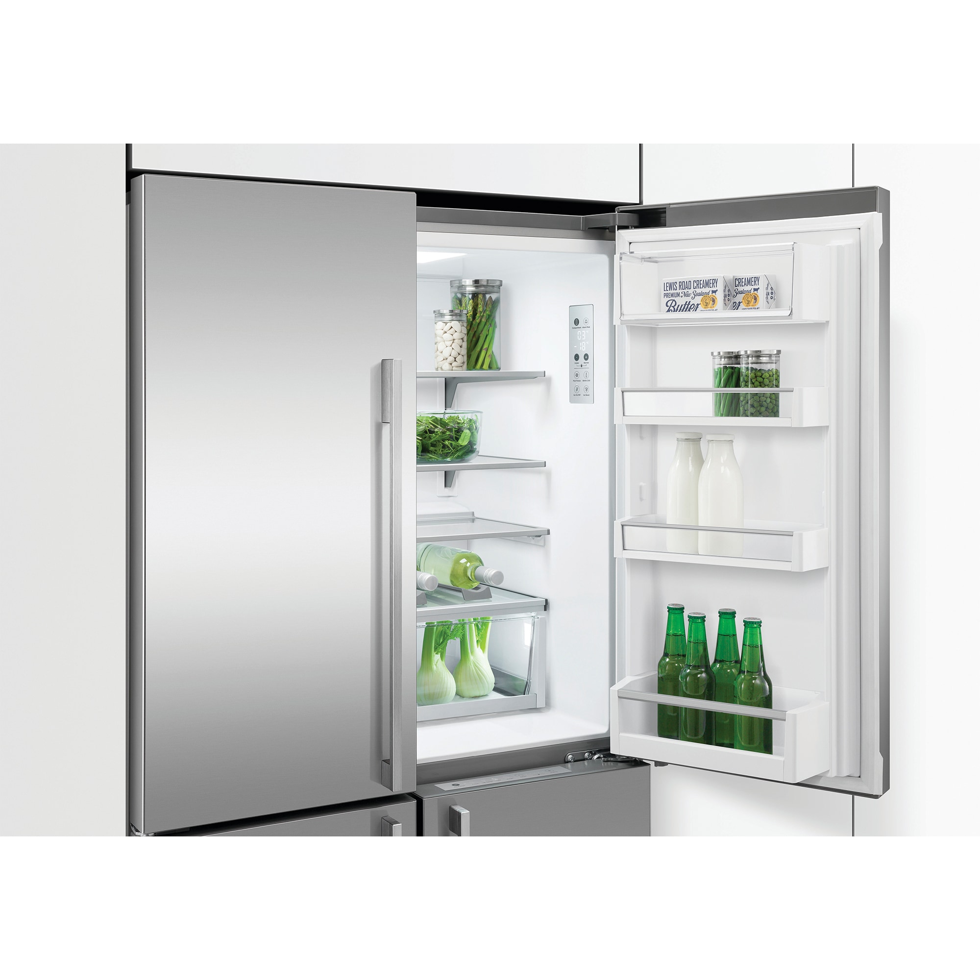 Fisher & Paykel Series 7 36 in. 19 cu. ft. Smart Counter Depth 4-Door French Door Refrigerator with Water Dispenser - Stainless Steel, , hires