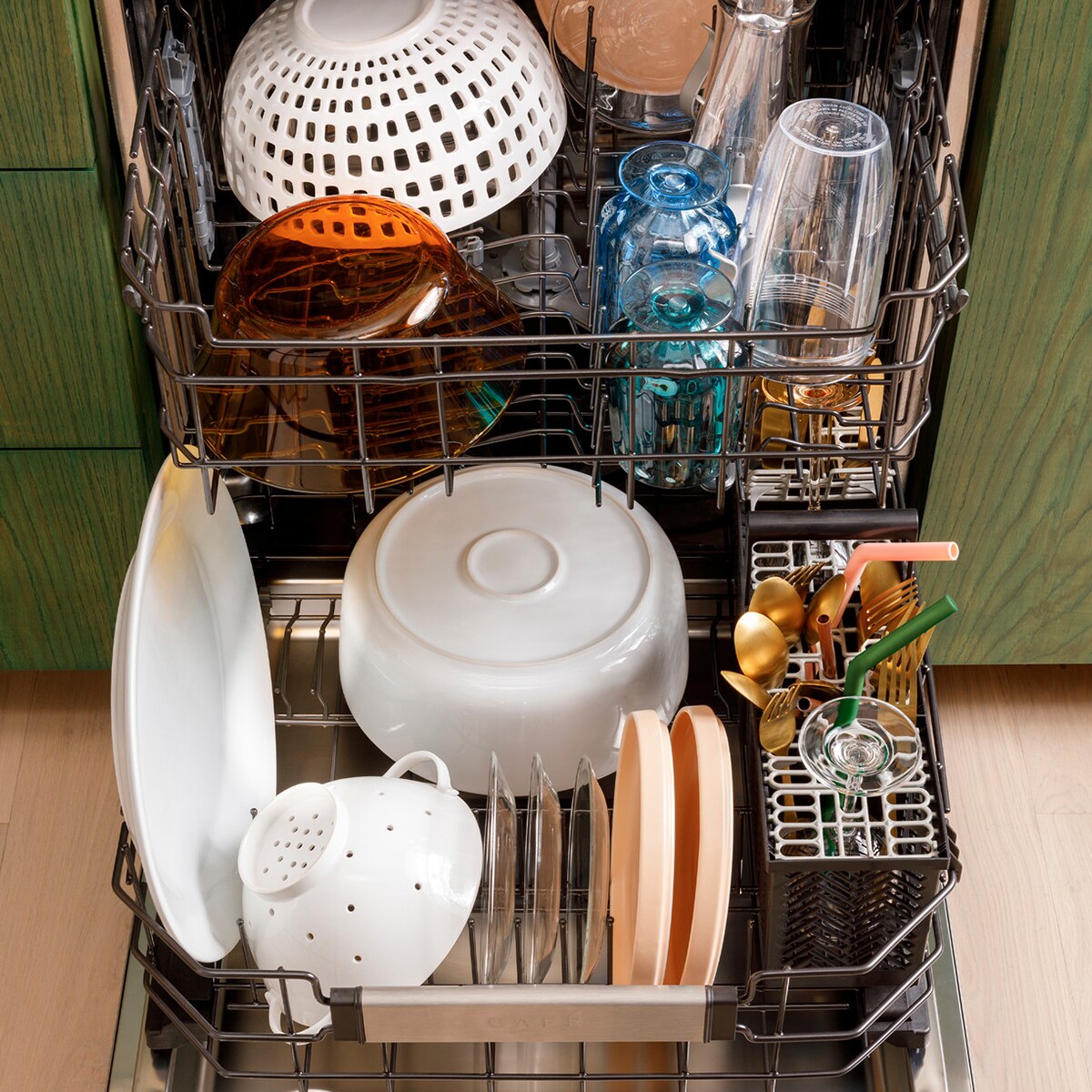 Cafe 24 in. Top Control Flush-Mount Smart Dishwasher with 39 dBa Sound Level, 3rd-Rack & Dual Convection Ultra Dry - Stainless Steel, , hires