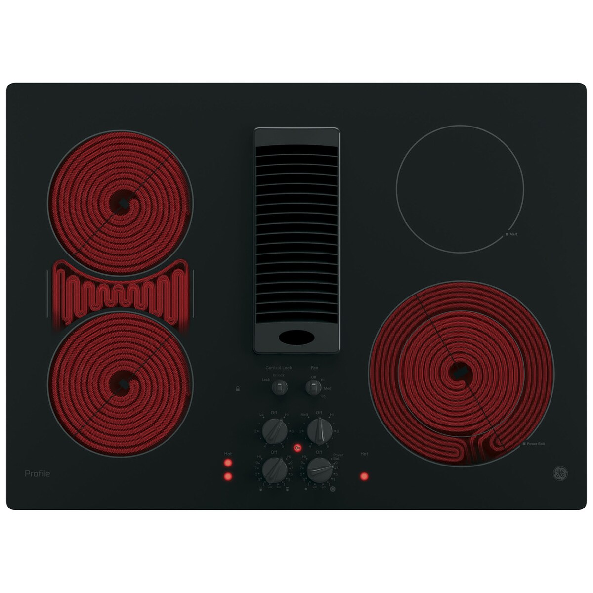 GE Profile 30 in. Electric Cooktop with 4 Radiant Burners Black P.C