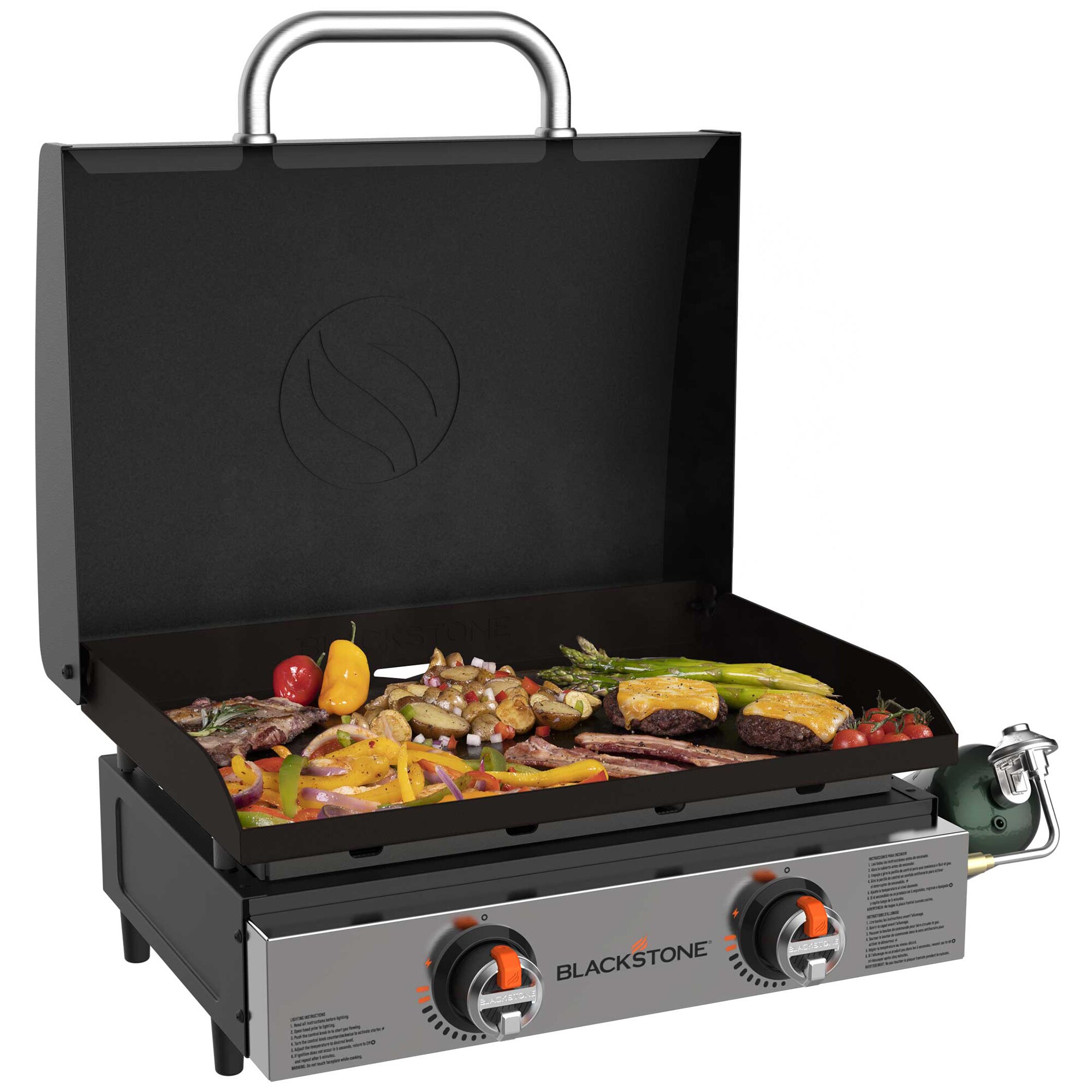Blackstone 22 in. 2-Burner Liquid Propane Gas Flat Top Griddle with 361 sq. in. Cooking Surface - Black, , hires