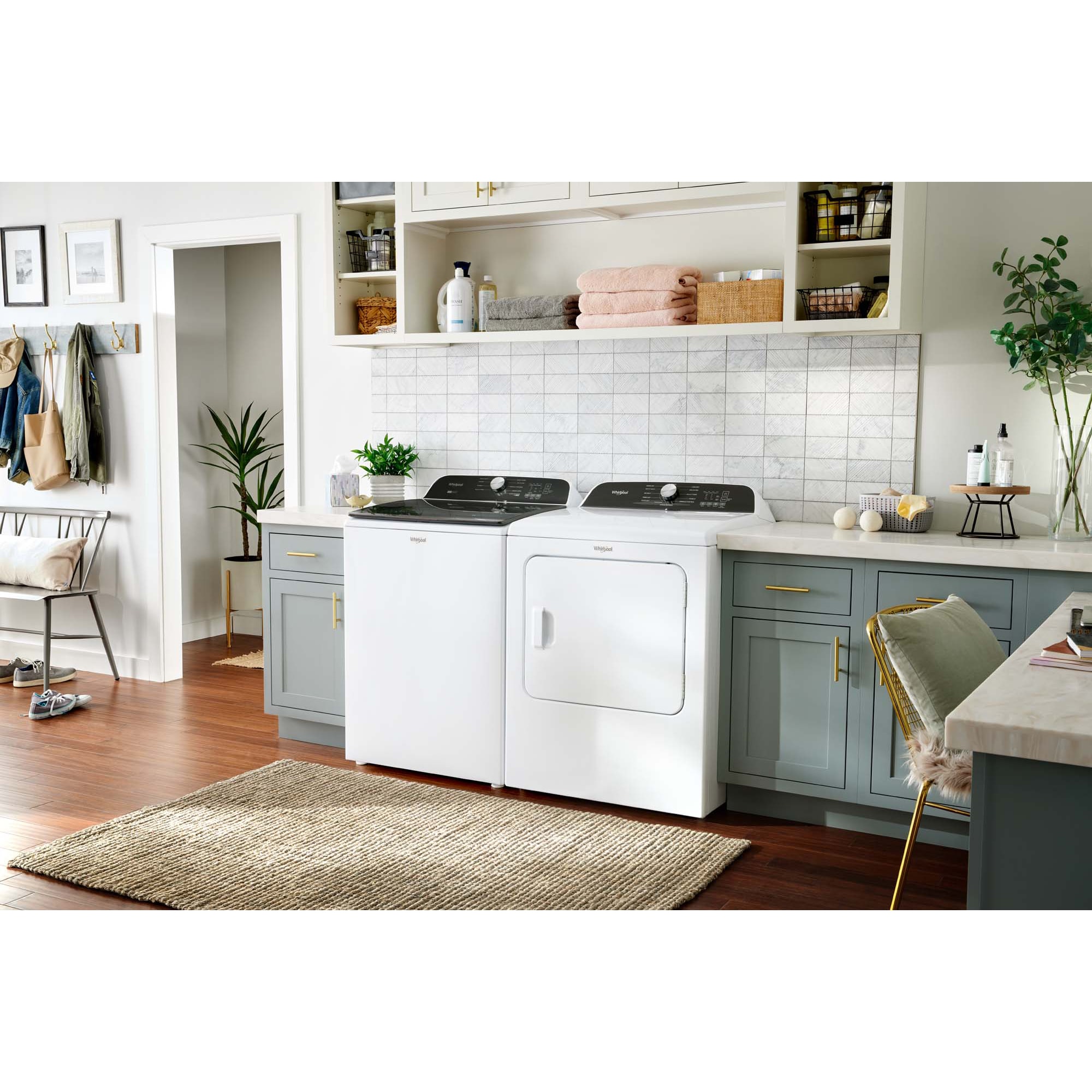 Whirlpool 29 in. 7.0 cu. ft. Electric Dryer with Wrinkle Shield Option, Steam Cycle & Sensor Dry - White, White, hires