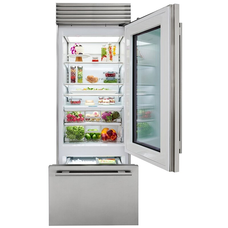 Sub-Zero Classic Series 30 in. Built-In 17.0 cu. ft. Smart Bottom Freezer Refrigerator with Professional Handles- Stainless Steel, , hires