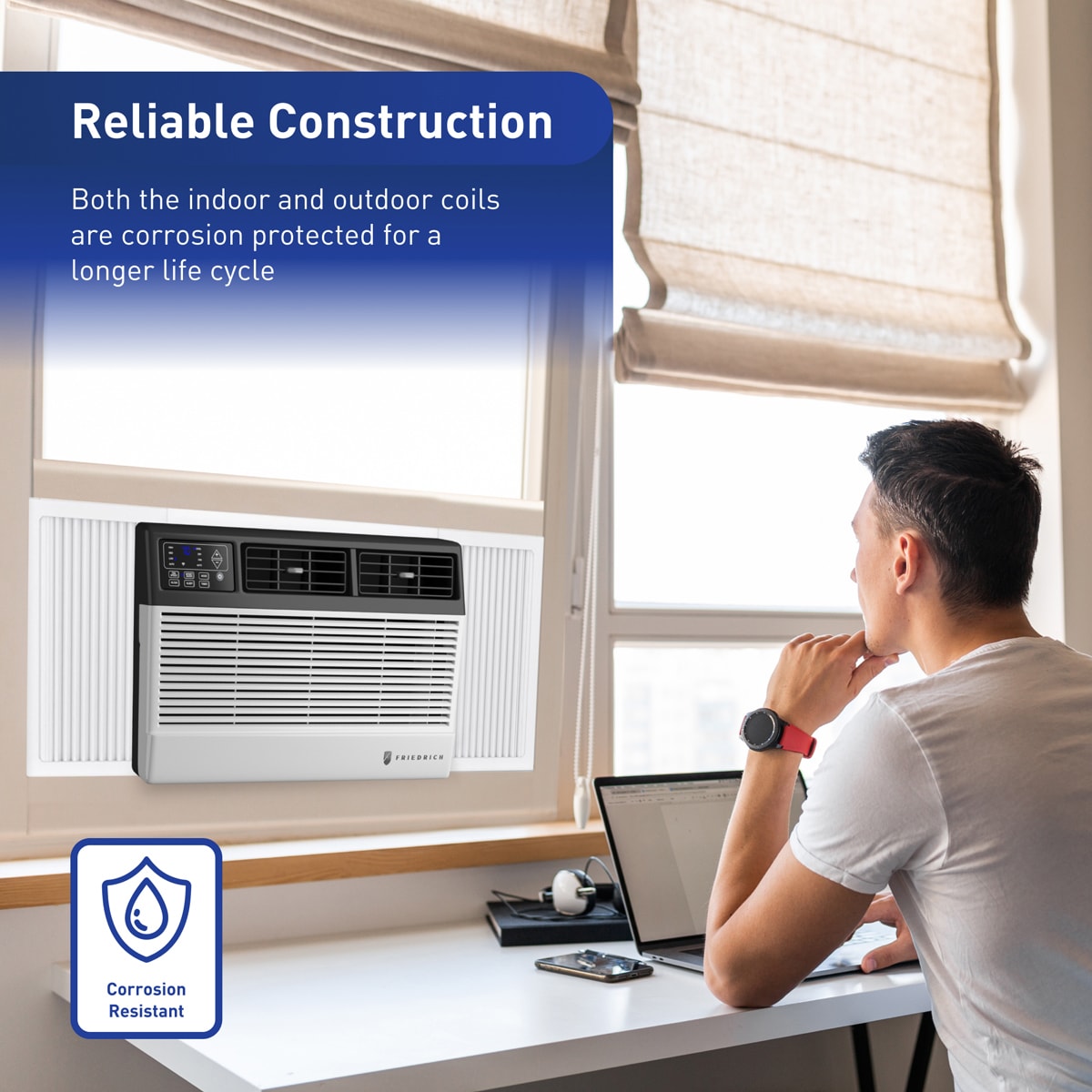 Friedrich Chill Premier Series 5,000 BTU 115V Smart Window Air Conditioner with 3 Fan Speeds, Remote Control - White, , hires