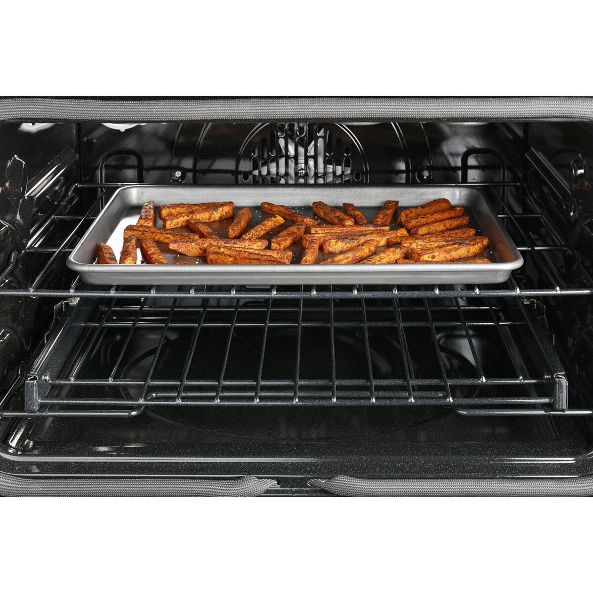 Cafe 30 in. 5.6 cu. ft. Smart Air Fry True European Convection Slide-In Gas Range with 6 Sealed Burners & Griddle - Matte White, Matte White, hires