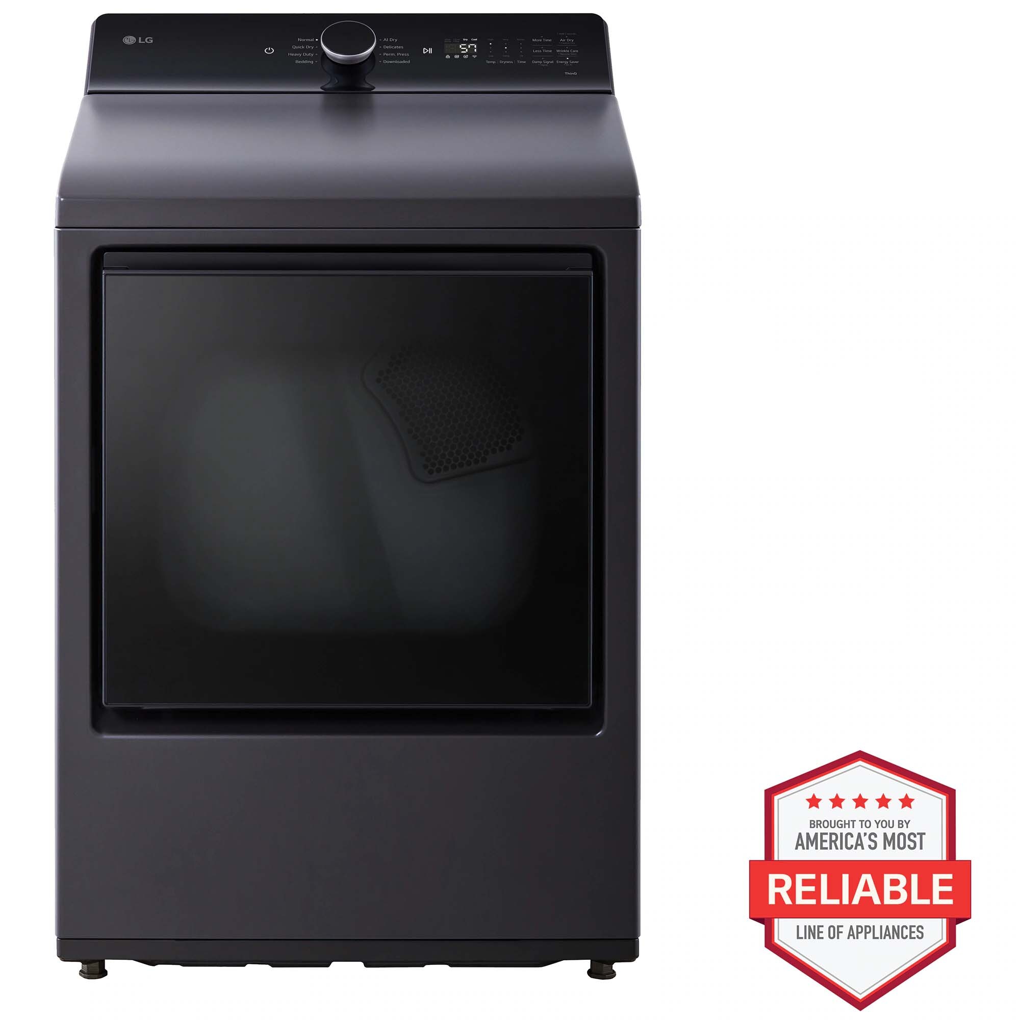 LG 27 in. 7.3 cu. ft. Smart Electric Dryer with EasyLoad Door & AI Sensor Dry - Matte Black, Matte Black, hires