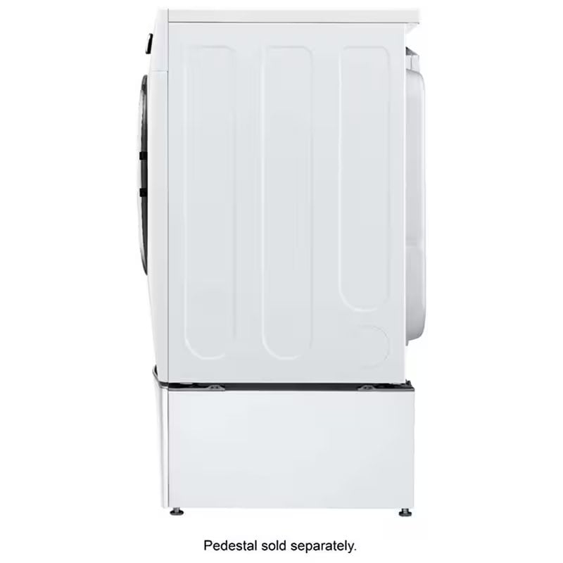 LG 27 in. 7.4 cu. ft. Smart Stackable Round-Door Gas Dryer with Tempered Glass, Built-In Intelligence, Sensor Dry, Turbo Steam, Sanitize & Steam Cycle - White, White, hires