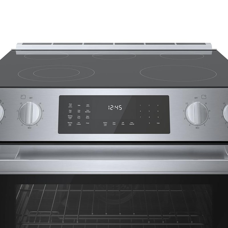 Bosch 800 Series 30 in. 4.6 cu. ft. True European Convection Slide-In Electric Range with Smoothtop Burners - Stainless Steel, , hires