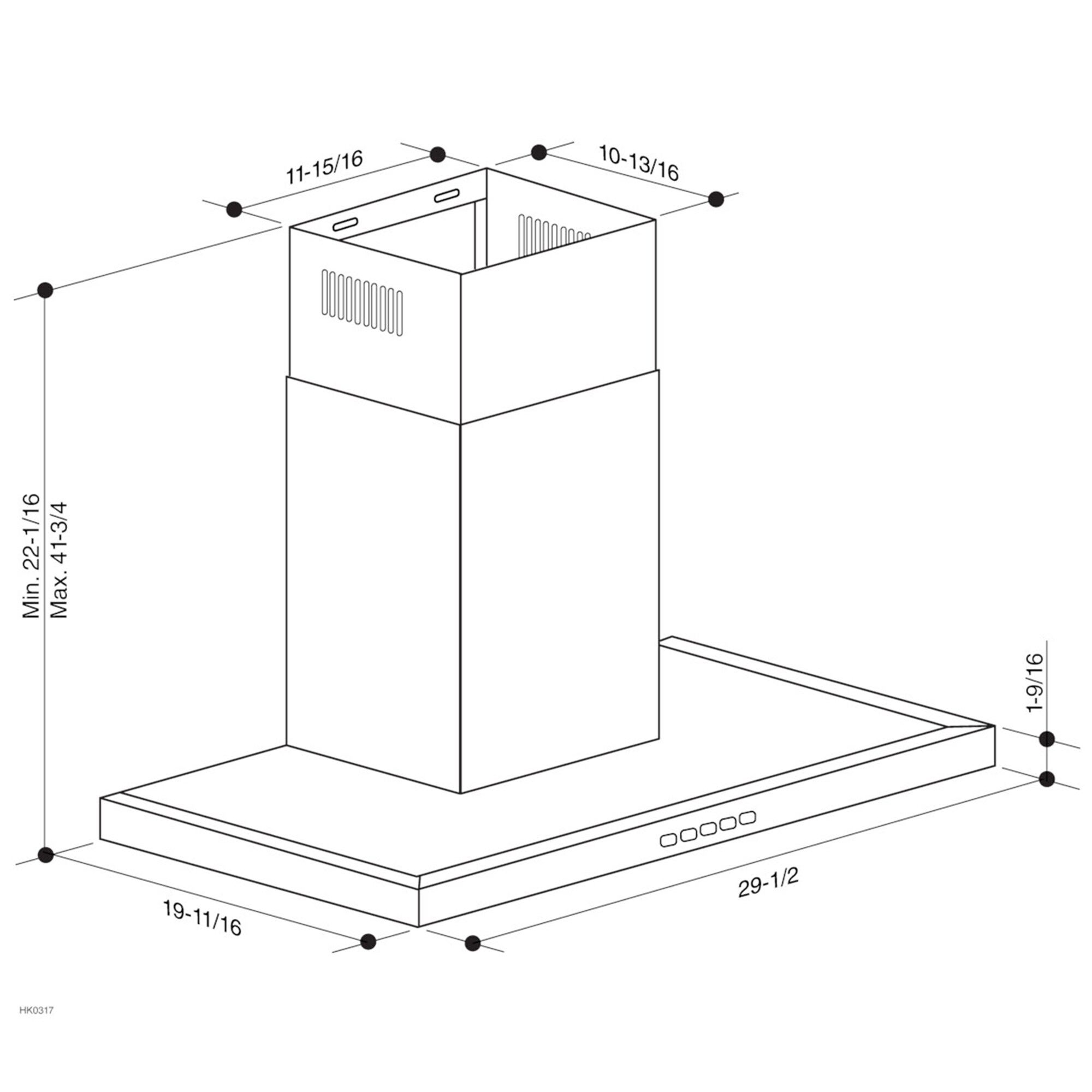 Broan 30 in. Chimney Style Range Hood with 3 Speed Settings, 450 CFM & 2 LED Lights - Stainless Steel, , hires