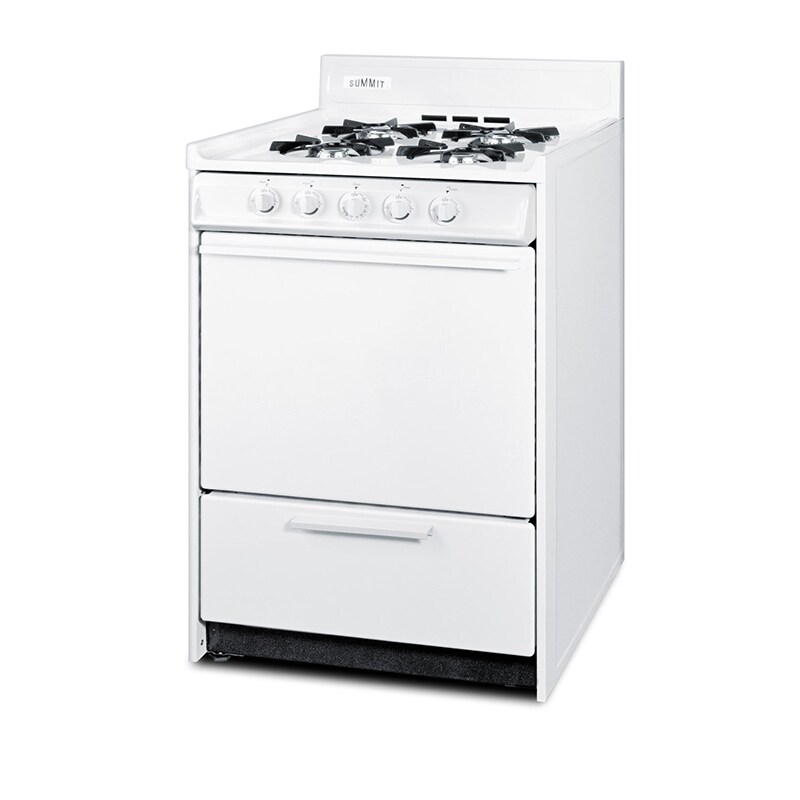 Summit 24 in. 2.9 cu. ft. Oven Freestanding Gas Range with 4 Open Burners White P.C. Richard