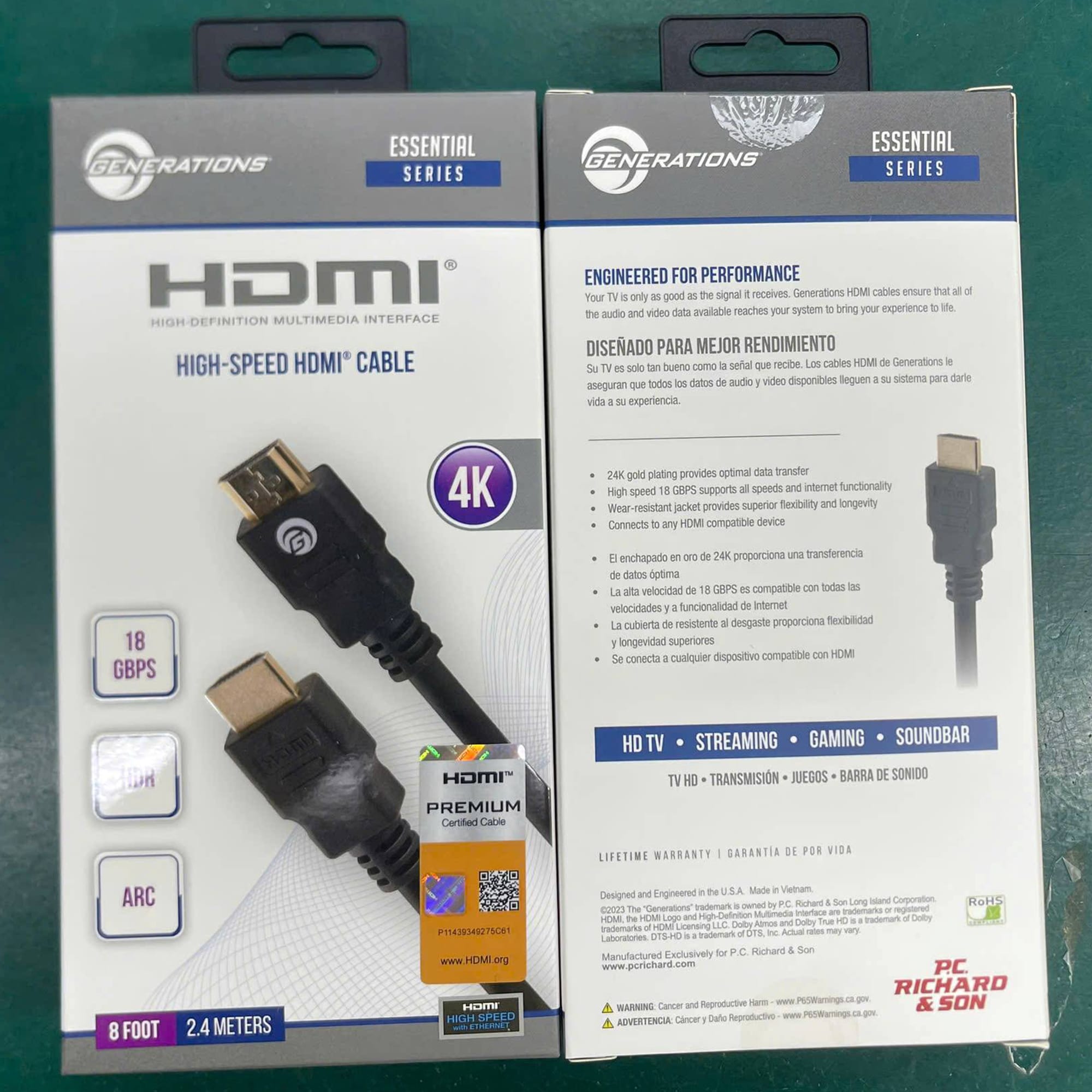 Generations 4K High-Speed 8Ft HDMI Cable, , hires