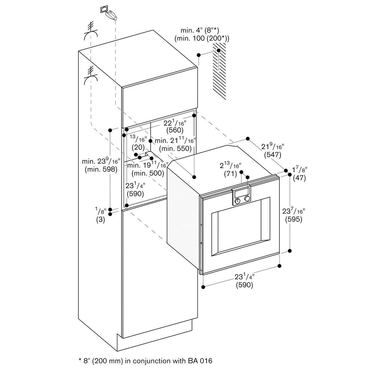 Gaggenau 400 Series 24 in. 3.2 cu. ft. Smart Electric Single Wall Oven with Standard Convection - Stainless Steel, , hires