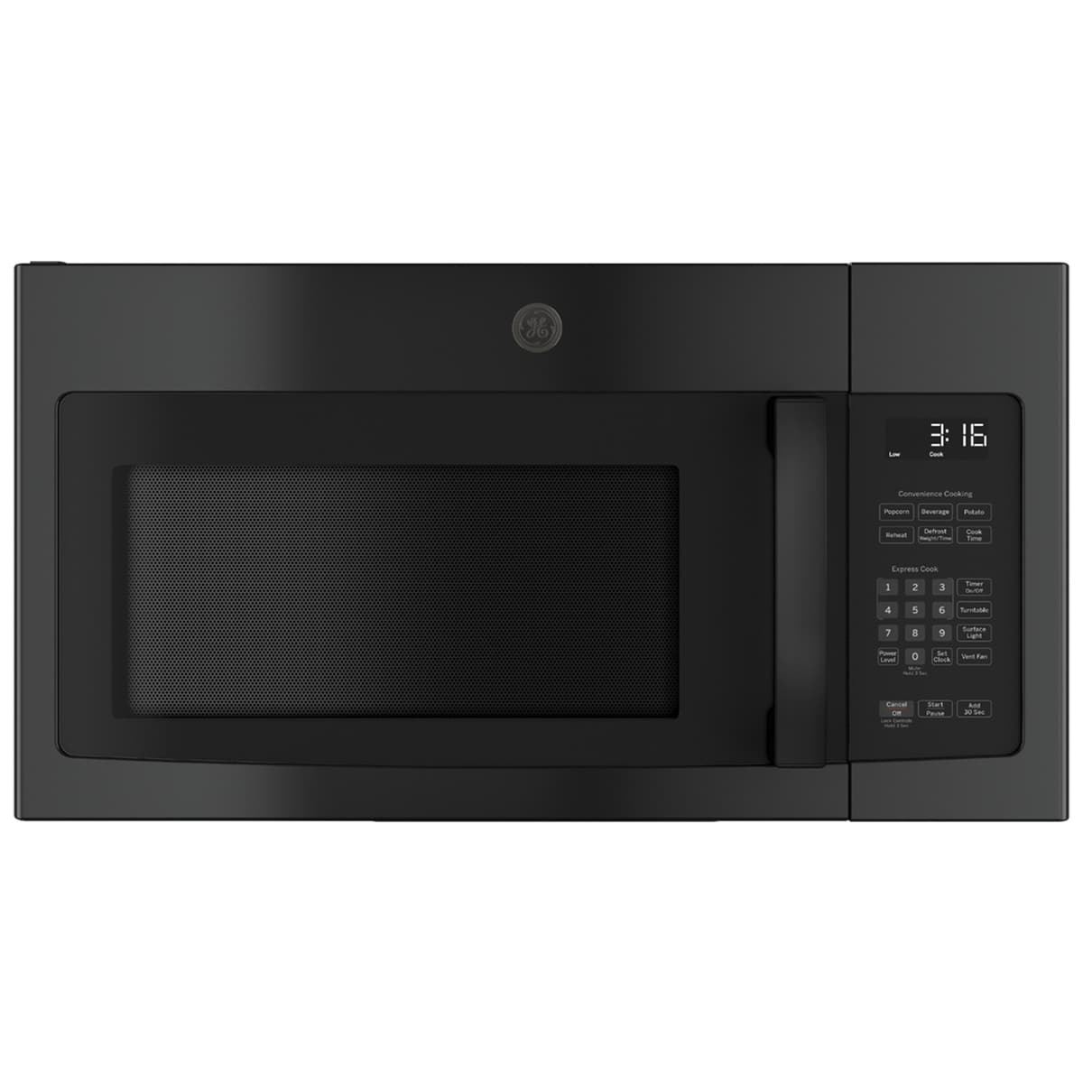 GE 30 in. 1.6 cu. ft. 950W Over-the-Range Microwave with 300 CFM - Black, Black, hires