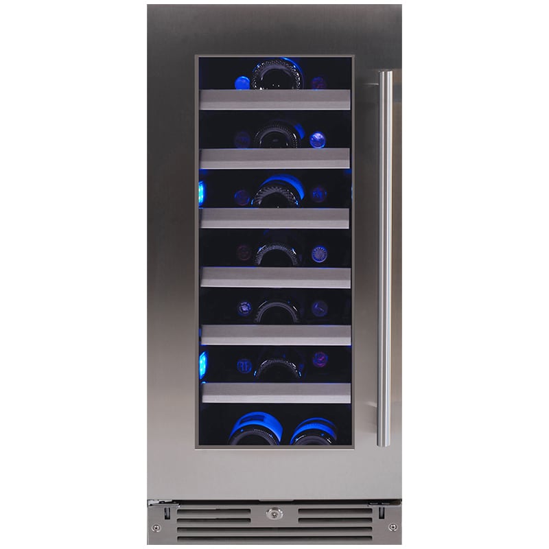XO 15 in. Undercounter Wine Cooler with Metal Racks, Single Temperature Zone & 34 Bottle Capacity - Stainless Steel, Stainless Steel, hires