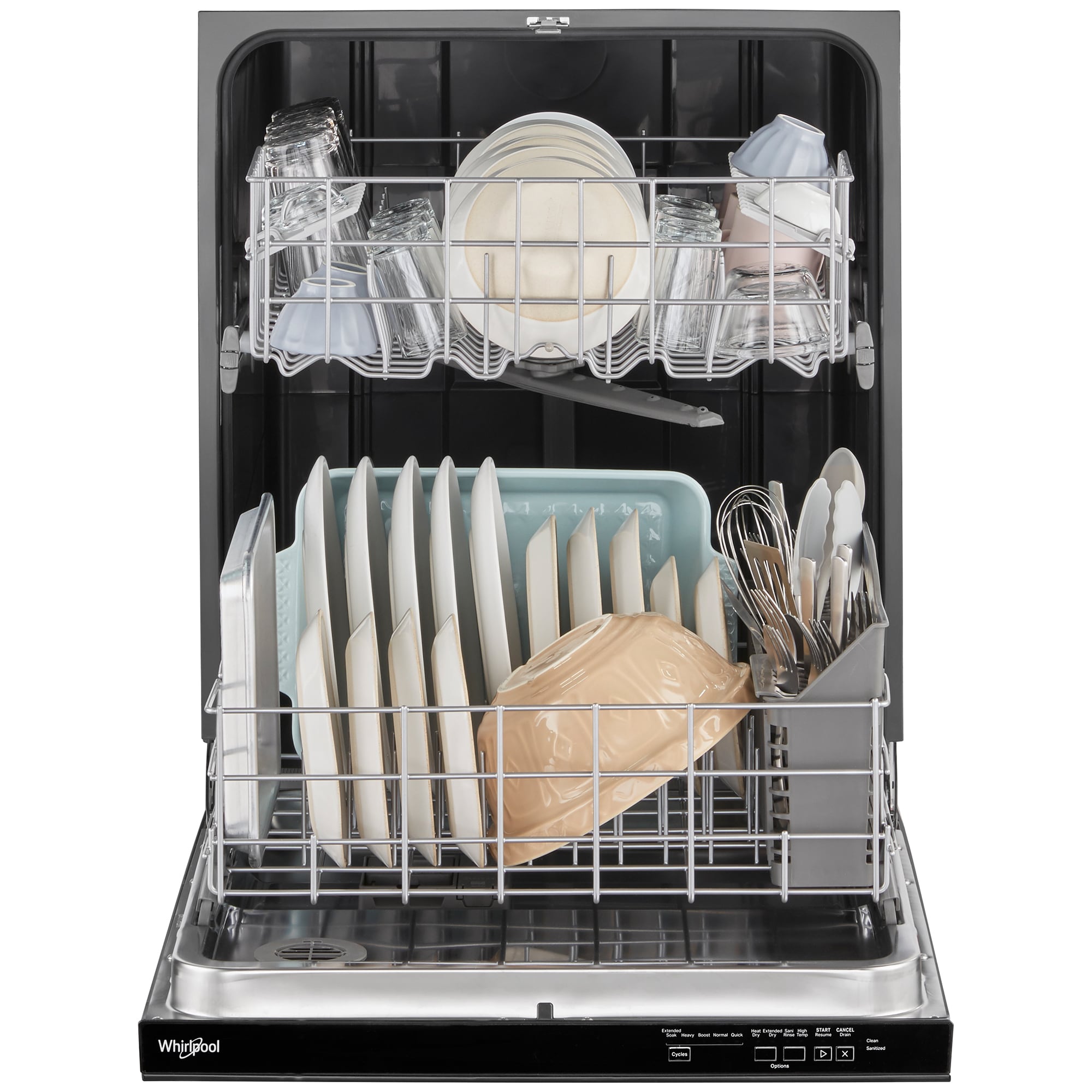 Whirlpool 24 in. Top Control Dishwasher with 55 dBa Sound Level & Pocket - Black, Black, hires