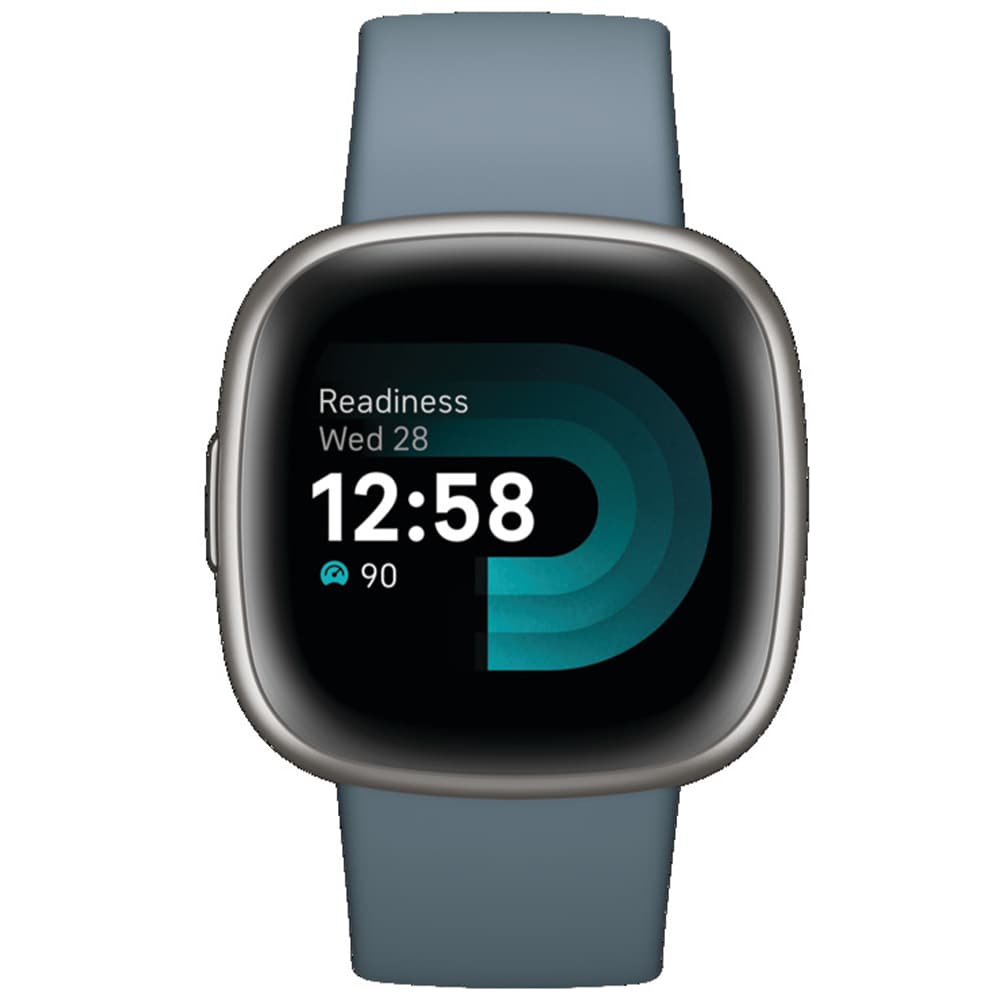 Fitbit Versa 4 Fitness smartwatch - Waterfall Blue / Platinum Aluminum, , hires