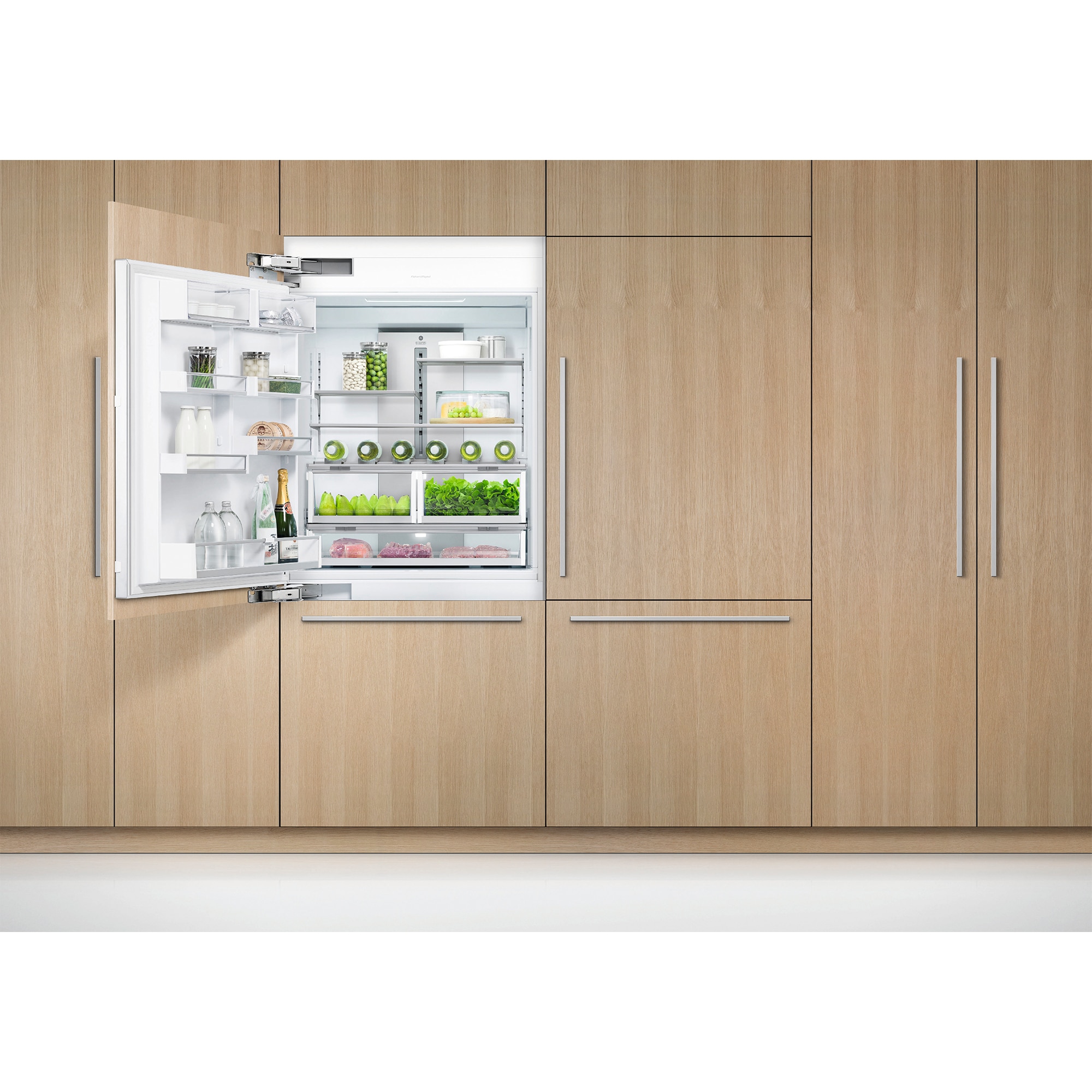 Fisher & Paykel Series 7 Integrated 36 in. Built-In 16.8 cu. ft. Smart Counter Depth Bottom Freezer Refrigerator with Ice Maker Right Hinged - Custom Panel Ready, , hires