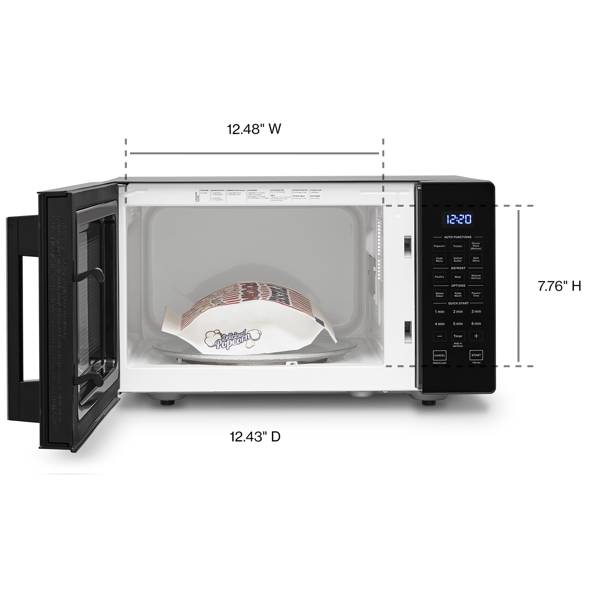Whirlpool 19 in. 0.9 cu. ft. 900W Countertop Microwave - Black, , hires