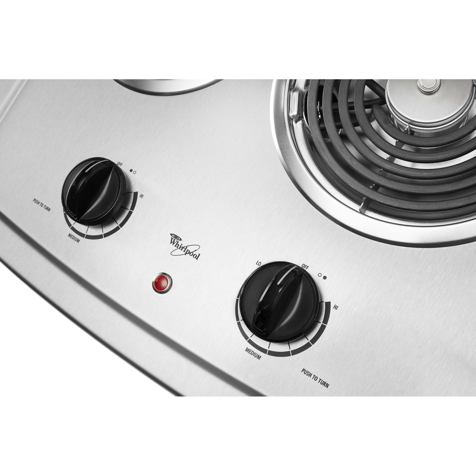 Whirlpool 21 in. 2-Burner Electric Cooktop - Stainless Steel, Stainless Steel, hires