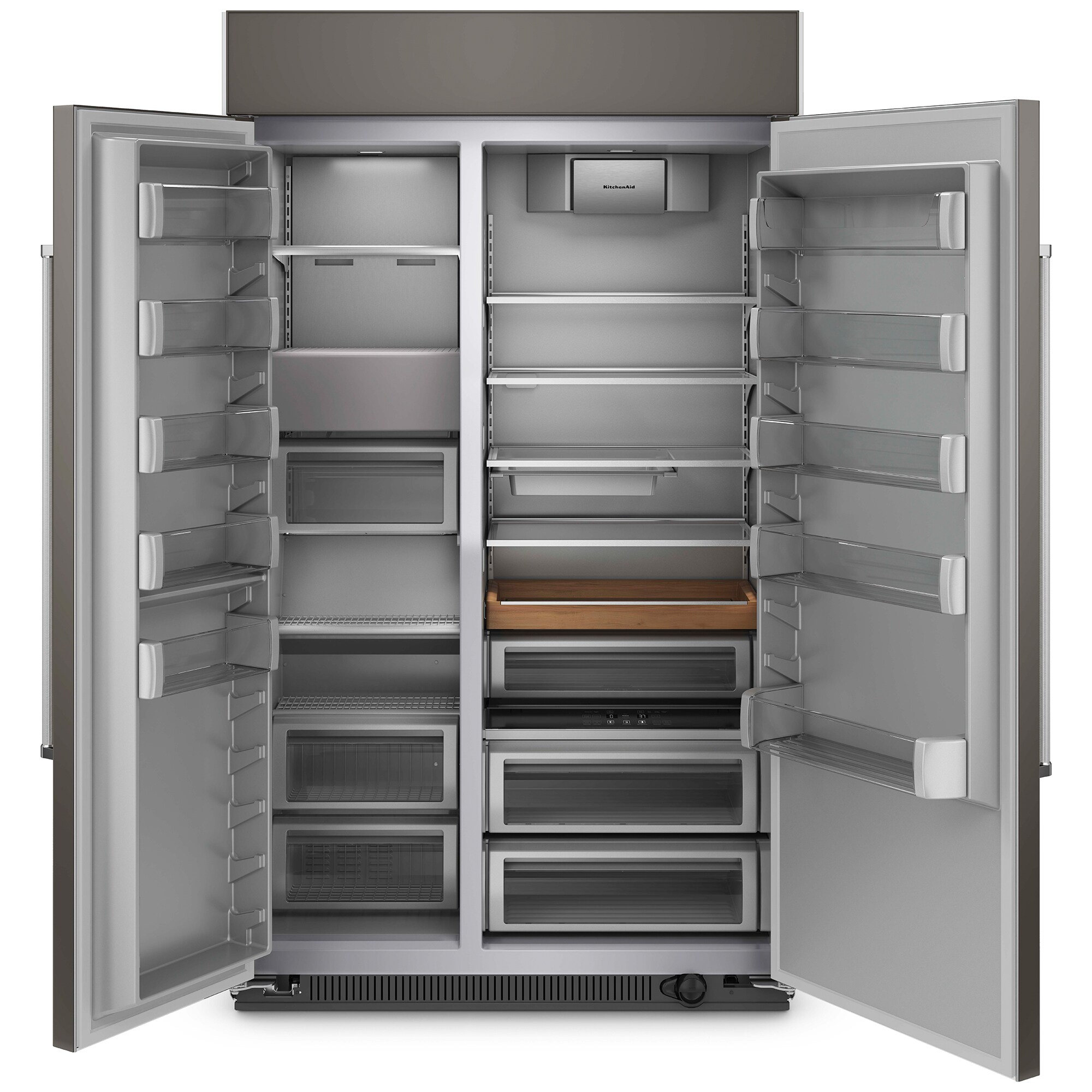 KitchenAid 48 in. 30 cu. ft. Built-In Counter Depth Side by Side Refrigerator with Ice Maker - Custom Panel Ready, Custom Panel Required, hires