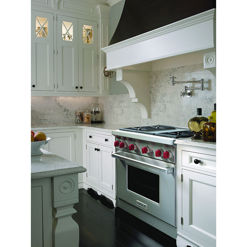 Wolf 36 in. 5.5 cu. ft. Standard Convection Gas Range with 4 Sealed Burners & Griddle - Stainless Steel, , hires