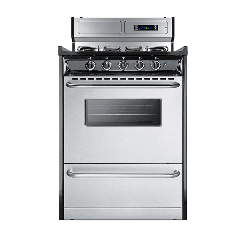 Summit 24" Freestanding Gas Range with 4 Sealed Burners, 2.9 Cu. Ft