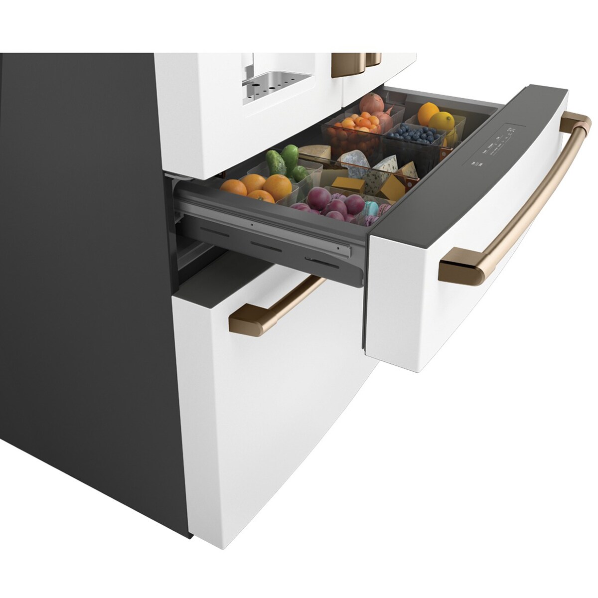 Cafe 36 in. 27.8 cu. ft. Smart 4-Door French Door Refrigerator with Ice & Water Dispenser - Matte White, Matte White, hires