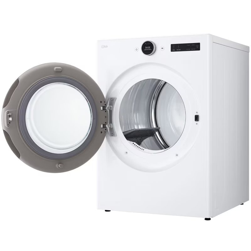 LG 27 in. 7.4 cu. ft. Smart Stackable Electric Dryer with AI Sensor Dry, Turbo Steam, Sanitize & Steam Cycle - White, White, hires