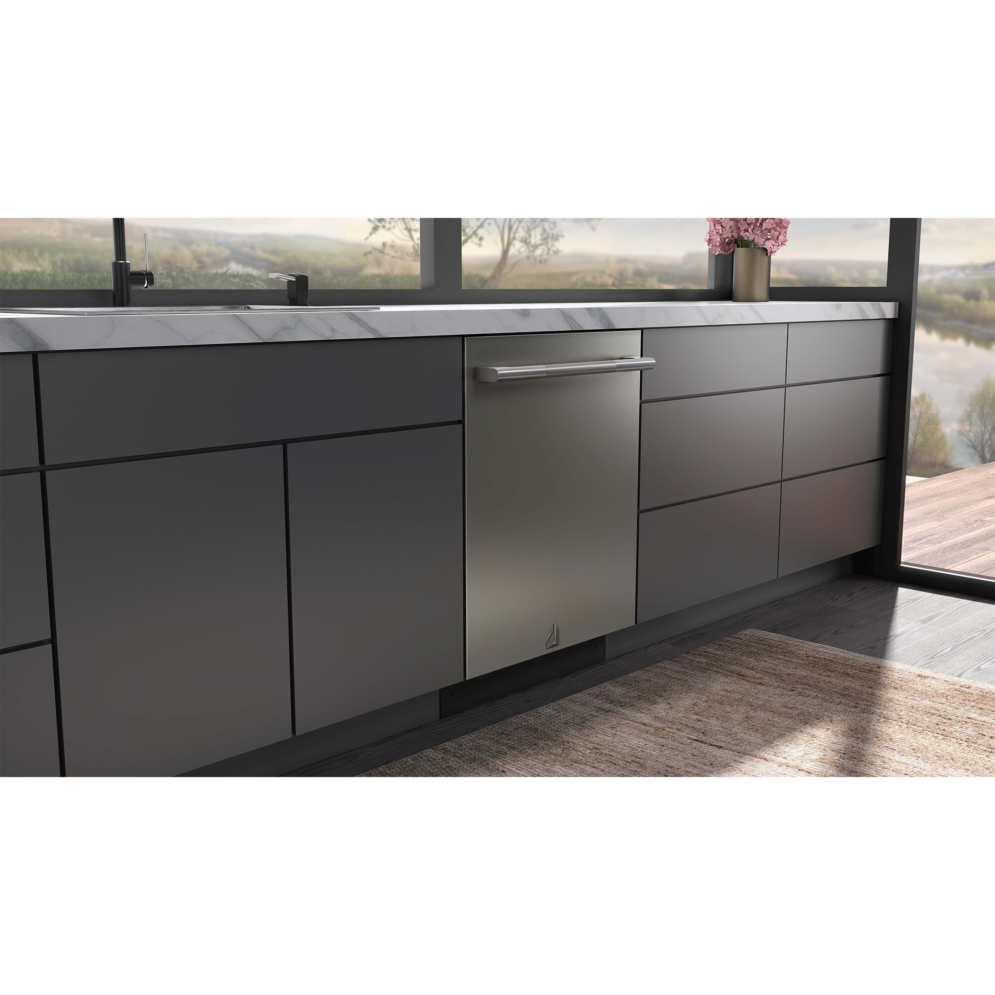 JennAir Rise 24 in. Top Control Flush-Mount Dishwasher with 38 dBa Sound Level & 3rd-Rack - Stainless Steel, , hires