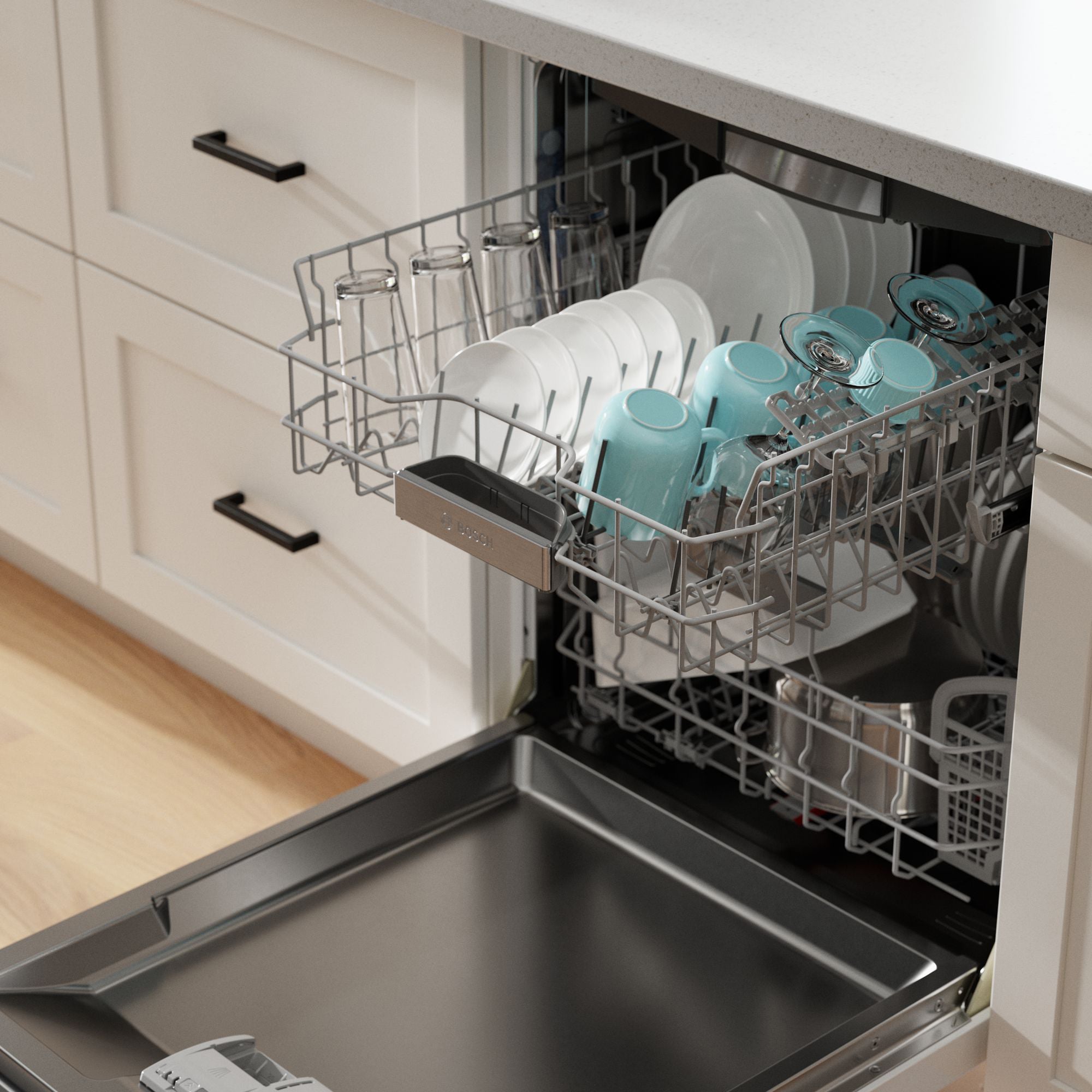 Bosch 800 Series 24 in. Top Control Smart Dishwasher with 42 dBa Sound Level, 3rd-Rack & CrystalDry - White, White, hires