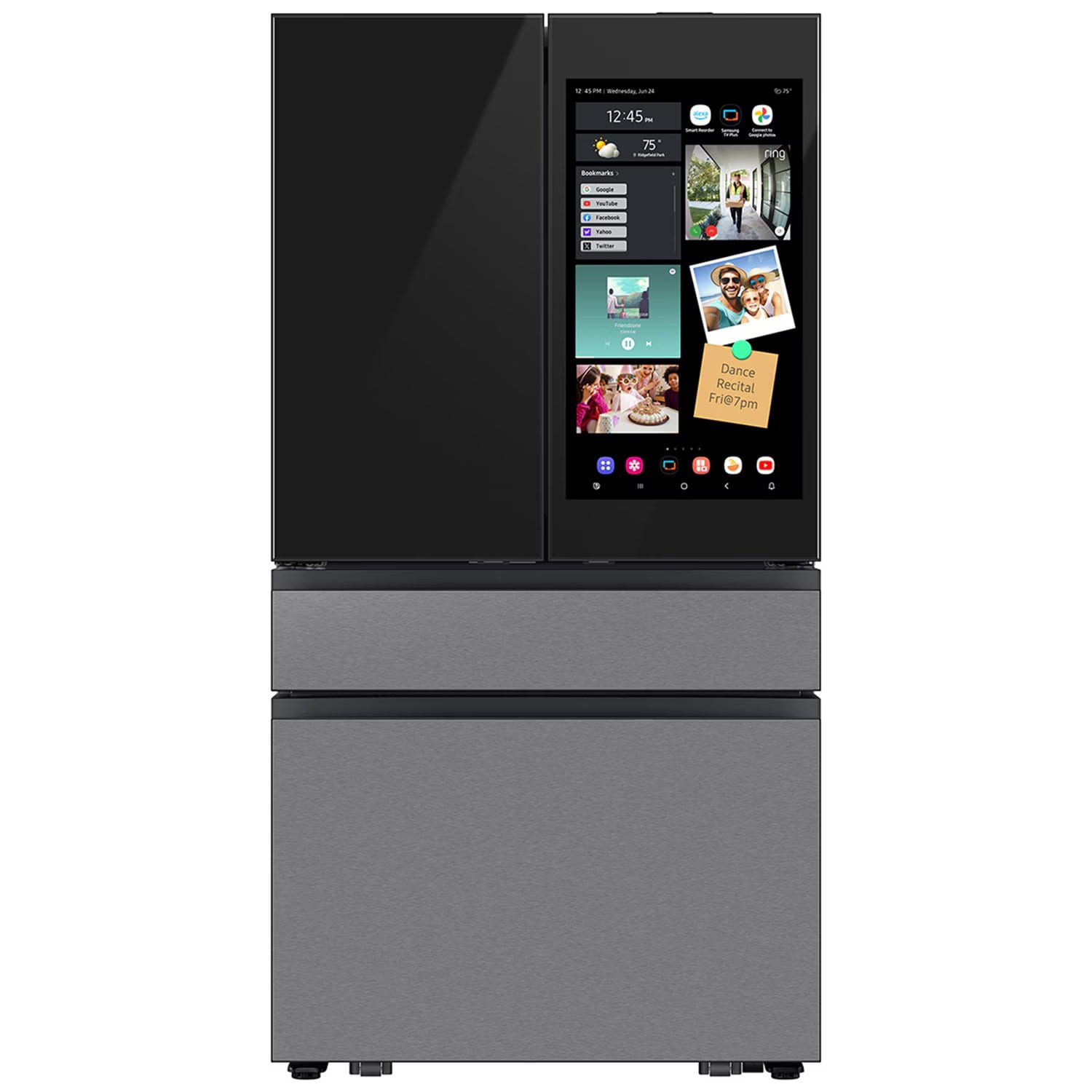 Samsung Bespoke 36 in. 22.5 cu. ft. Smart Counter Depth 4-Door French Door Refrigerator with AI Family Hub+, Beverage Center & Internal Water AutoFill Pitcher - Charcoal Glass, Charcoal Glass, hires