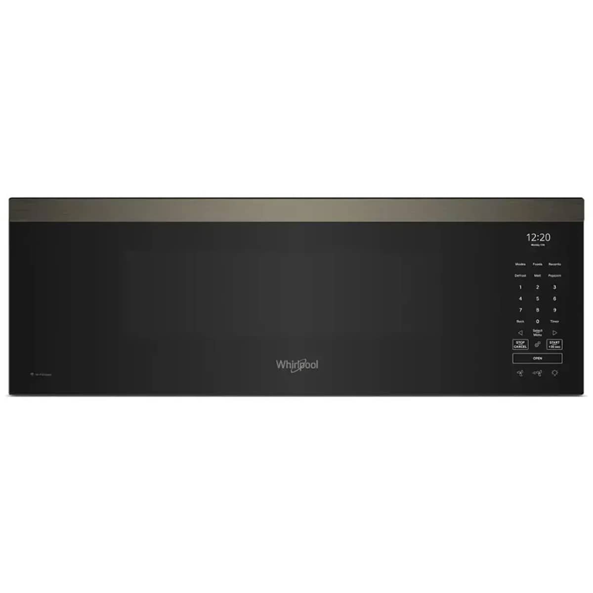 Whirlpool 30 in. 1.1 cu. ft. 1000W Low Profile Smart Over-the-Range Microwave with 450 CFM & Sensor Cooking - Black Stainless Steel, Black Stainless Steel, hires