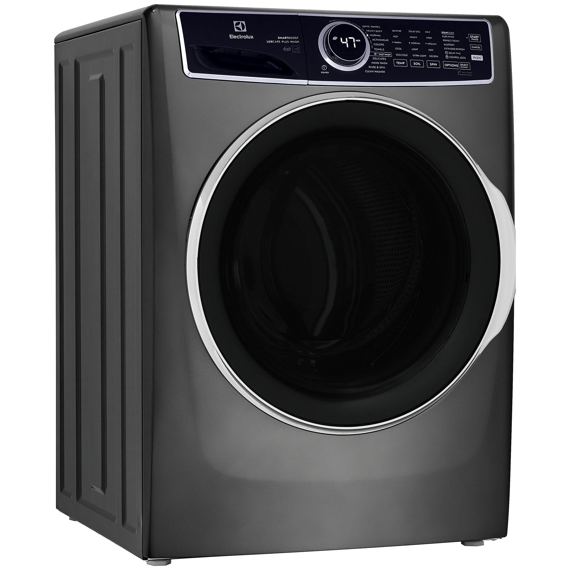 Electrolux 600 Series 27 in. 4.5 cu. ft. Stackable Front Load Washer with Perfect Steam, LuxCare Plus Wash System & SmartBoost -Titanium, Titanium, hires
